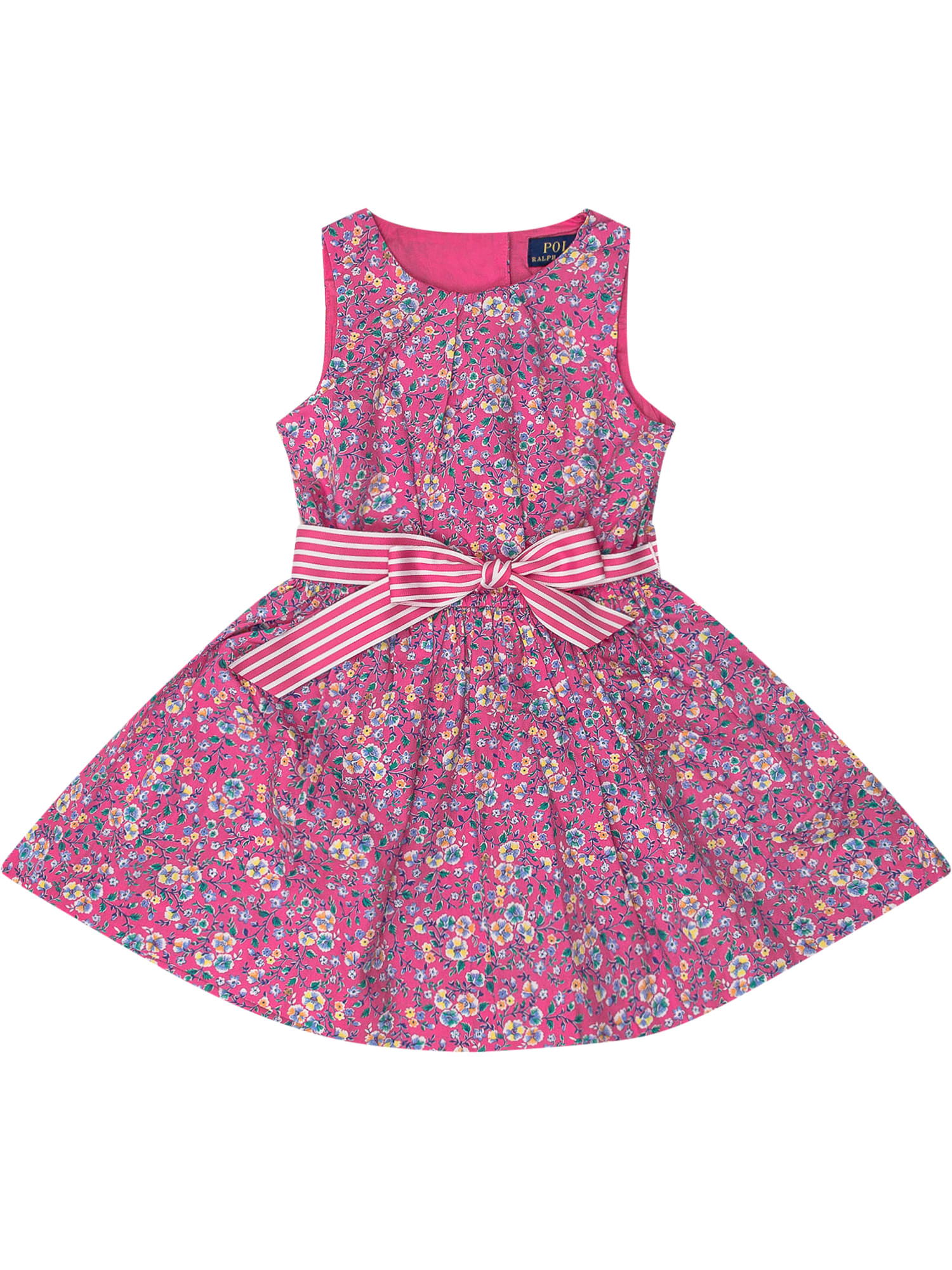 Polo Ralph Lauren Kids' Dress With Flower In Palais Floral Hot Pink