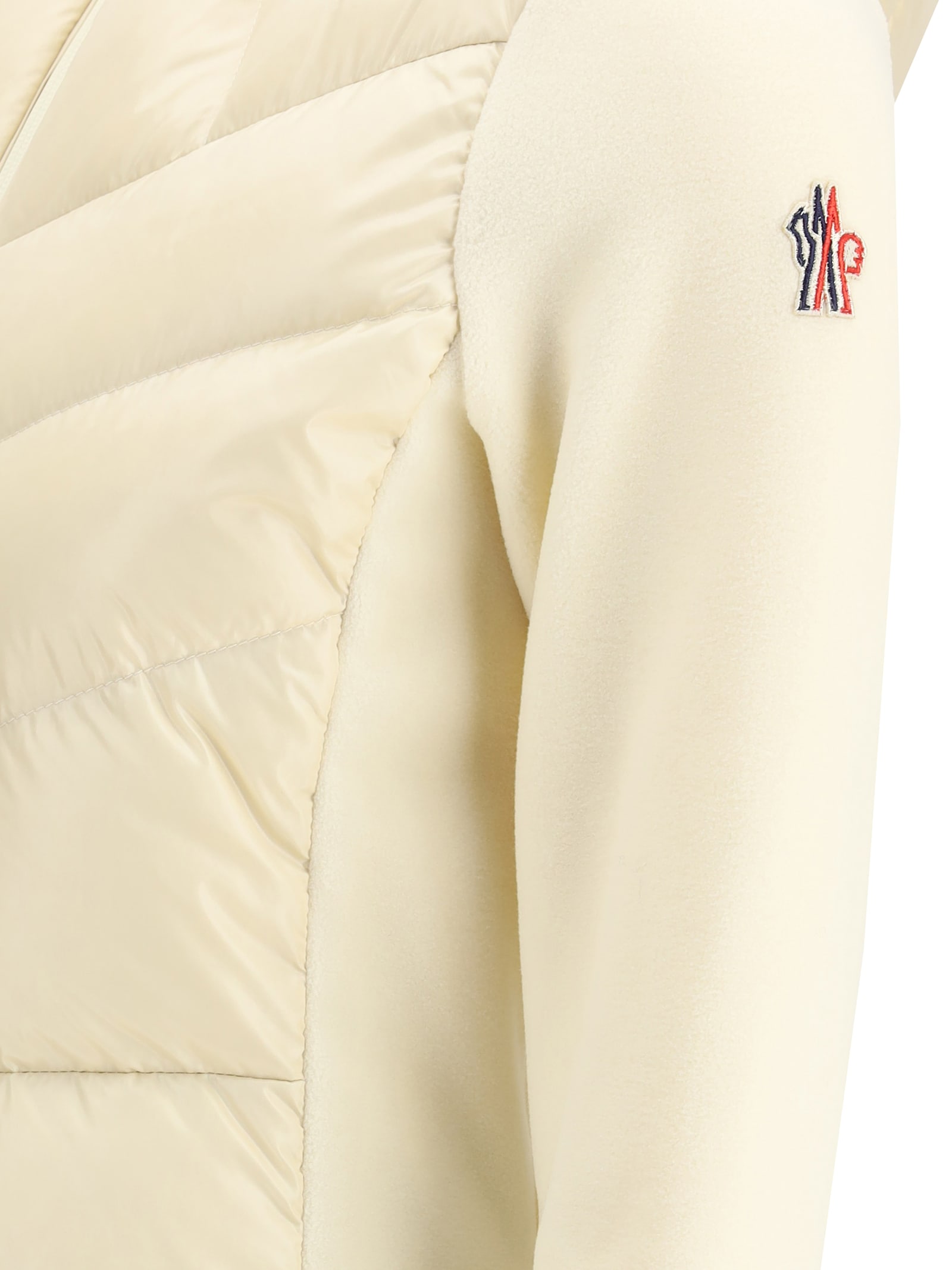 Moncler Nylon Down Jackt With Fleece Inserts In Multi