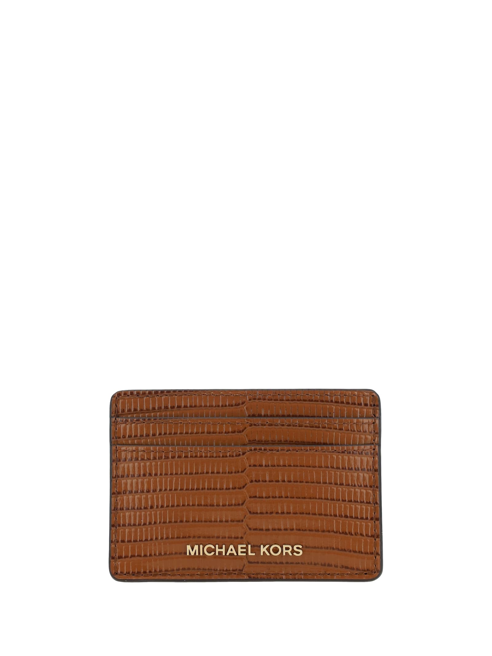 Shop Michael Kors Card Holder In Luggage