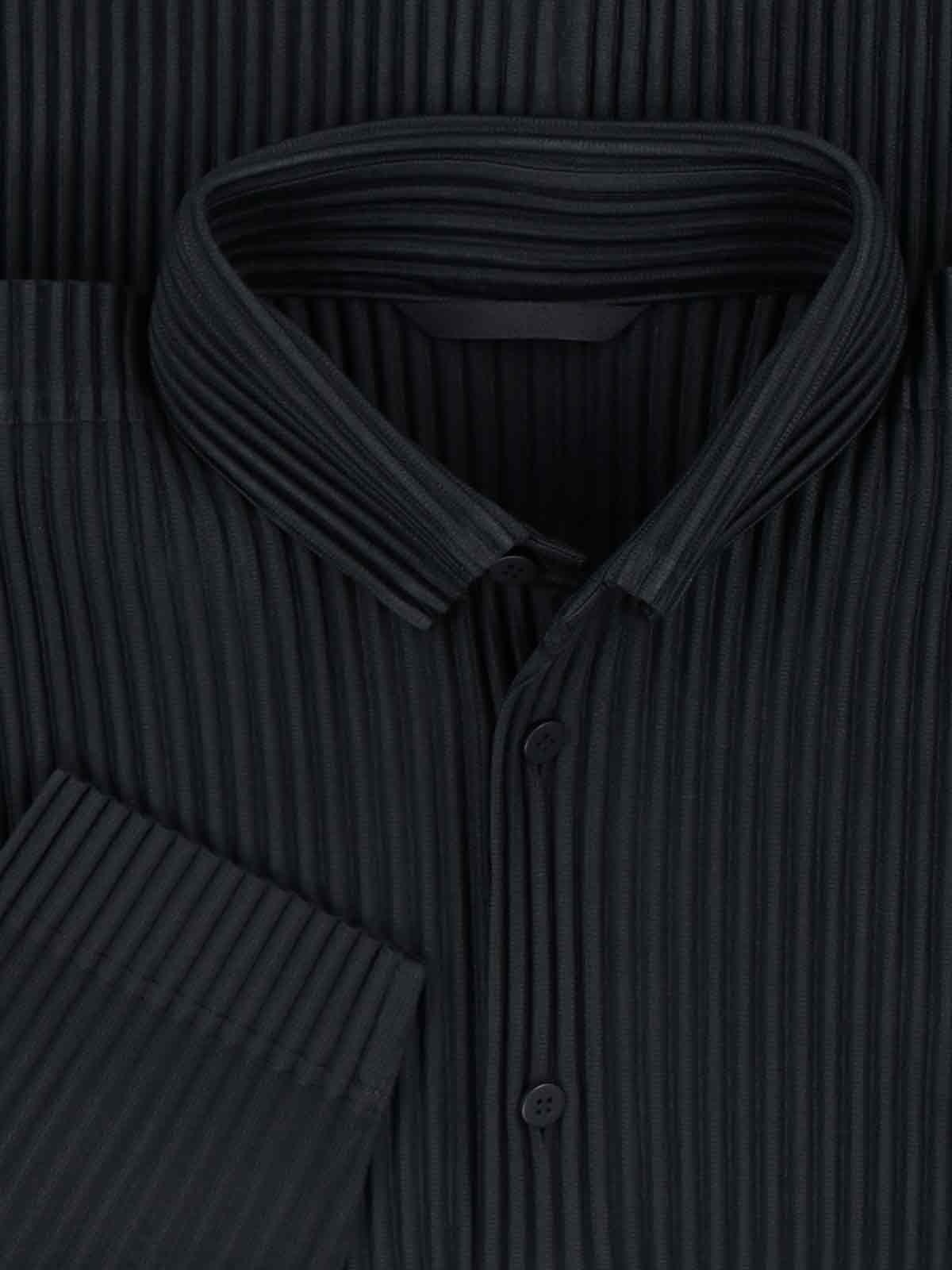 Issey Miyake Pleated Shirt In Black