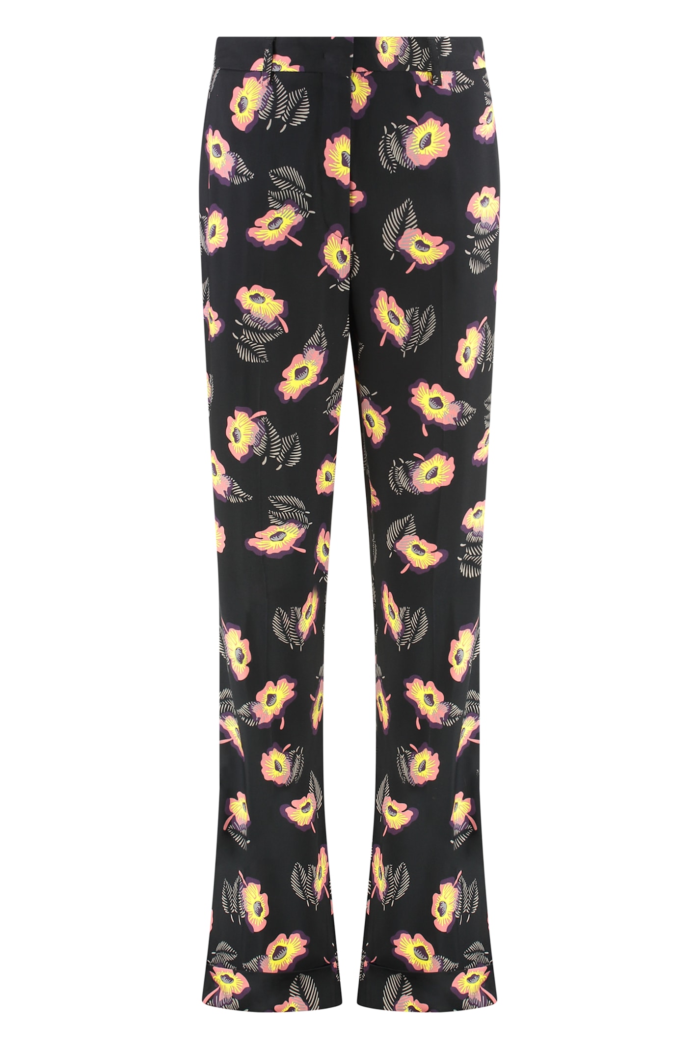 Etro Floral-print Trousers In Black