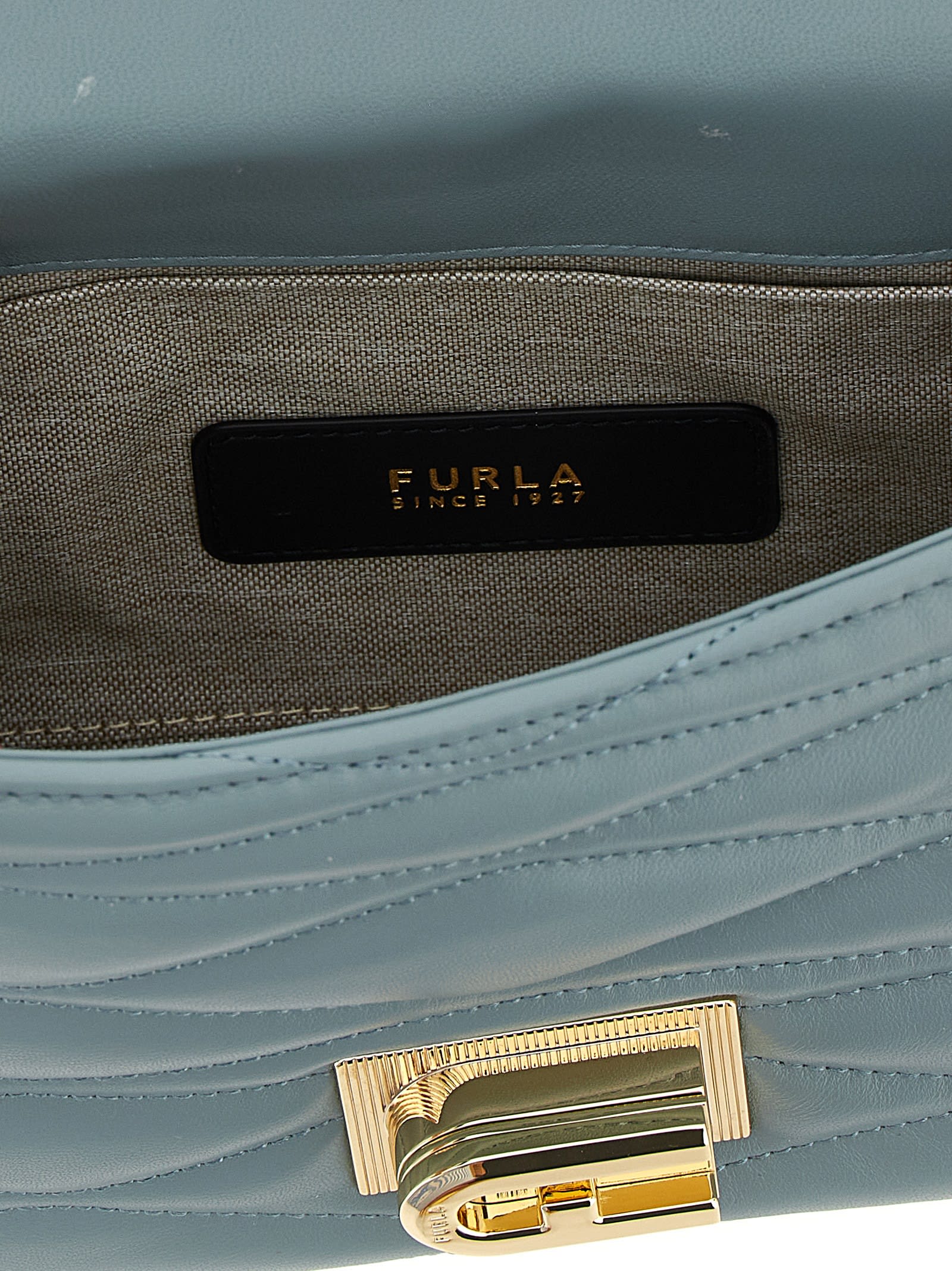 Furla Quilted Shoulder Bag In Blue