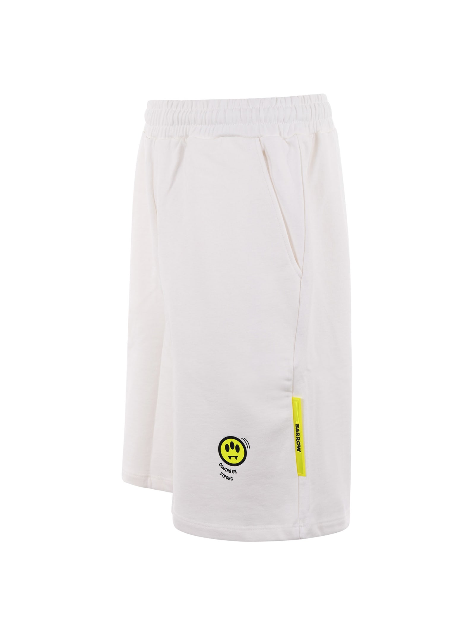Shop Barrow Cotton Shorts In Bianco