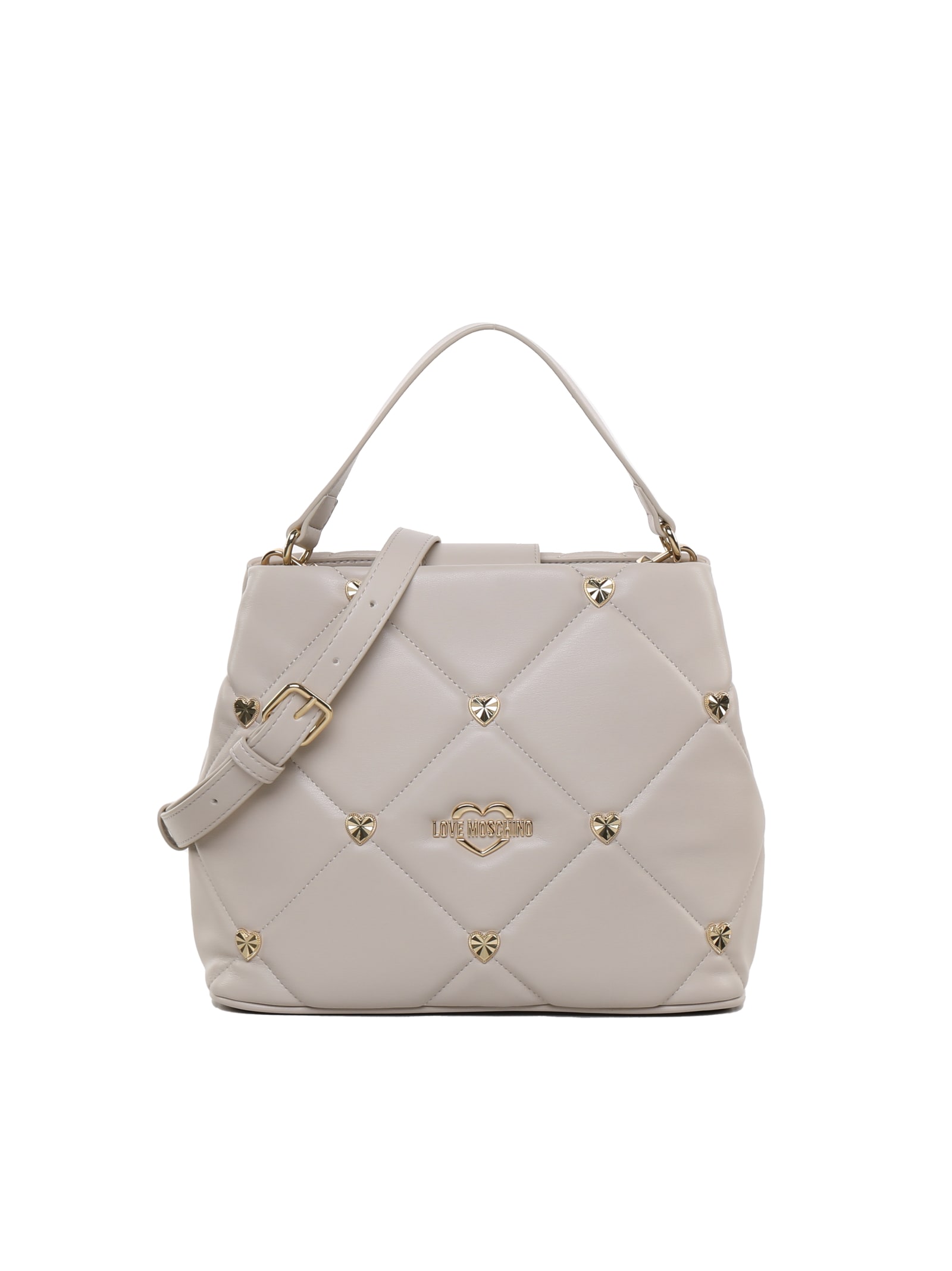 Love Moschino Quilted Bag With Chains And Leather Handle