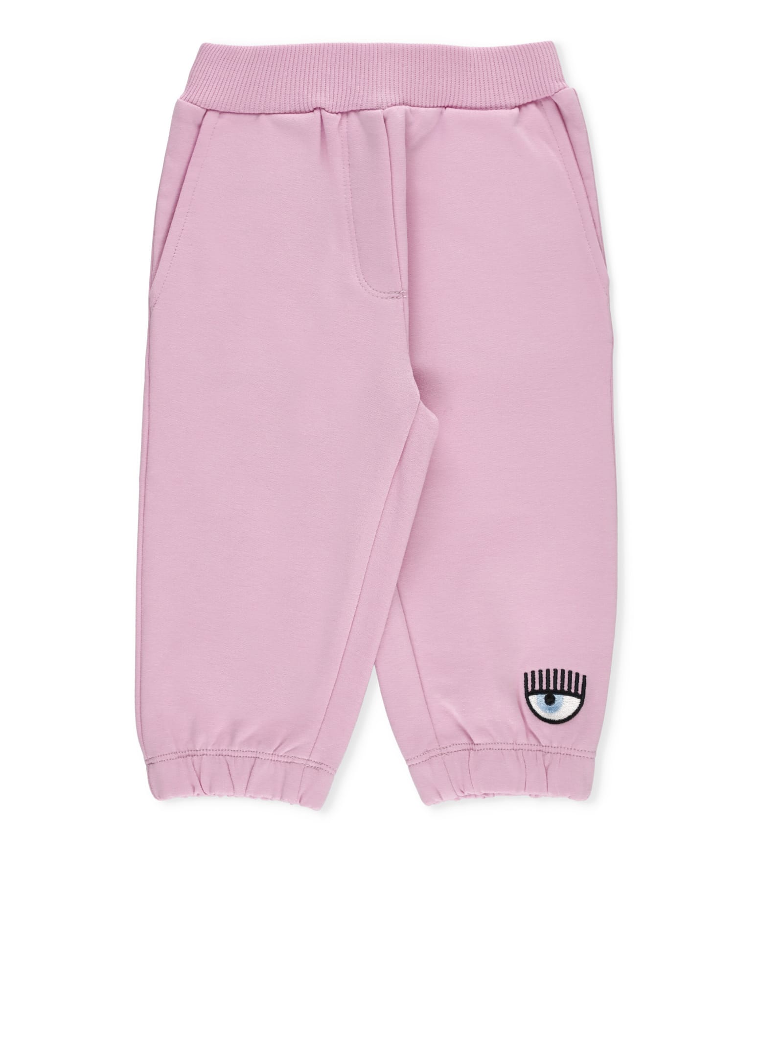 Chiara Ferragni Babies' Pants With Eyestar Logo In Pink