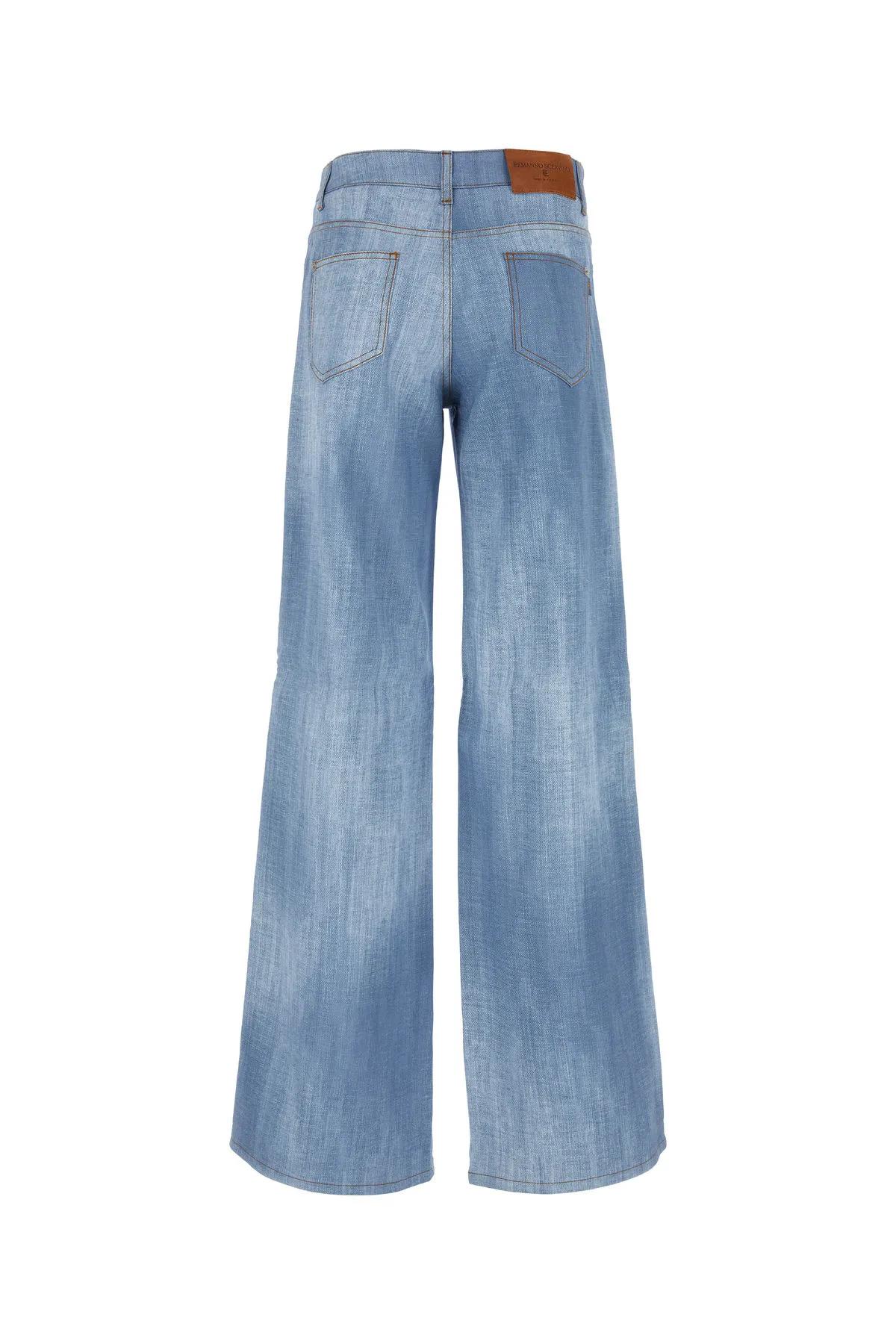 Shop Ermanno Scervino Denim Wide-leg Jeans In Blu Denim