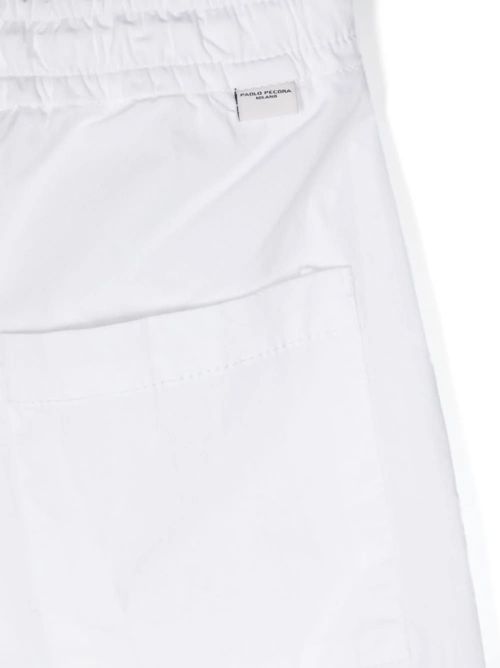 Shop Paolo Pecora Bermuda Bianco Con Logo In White