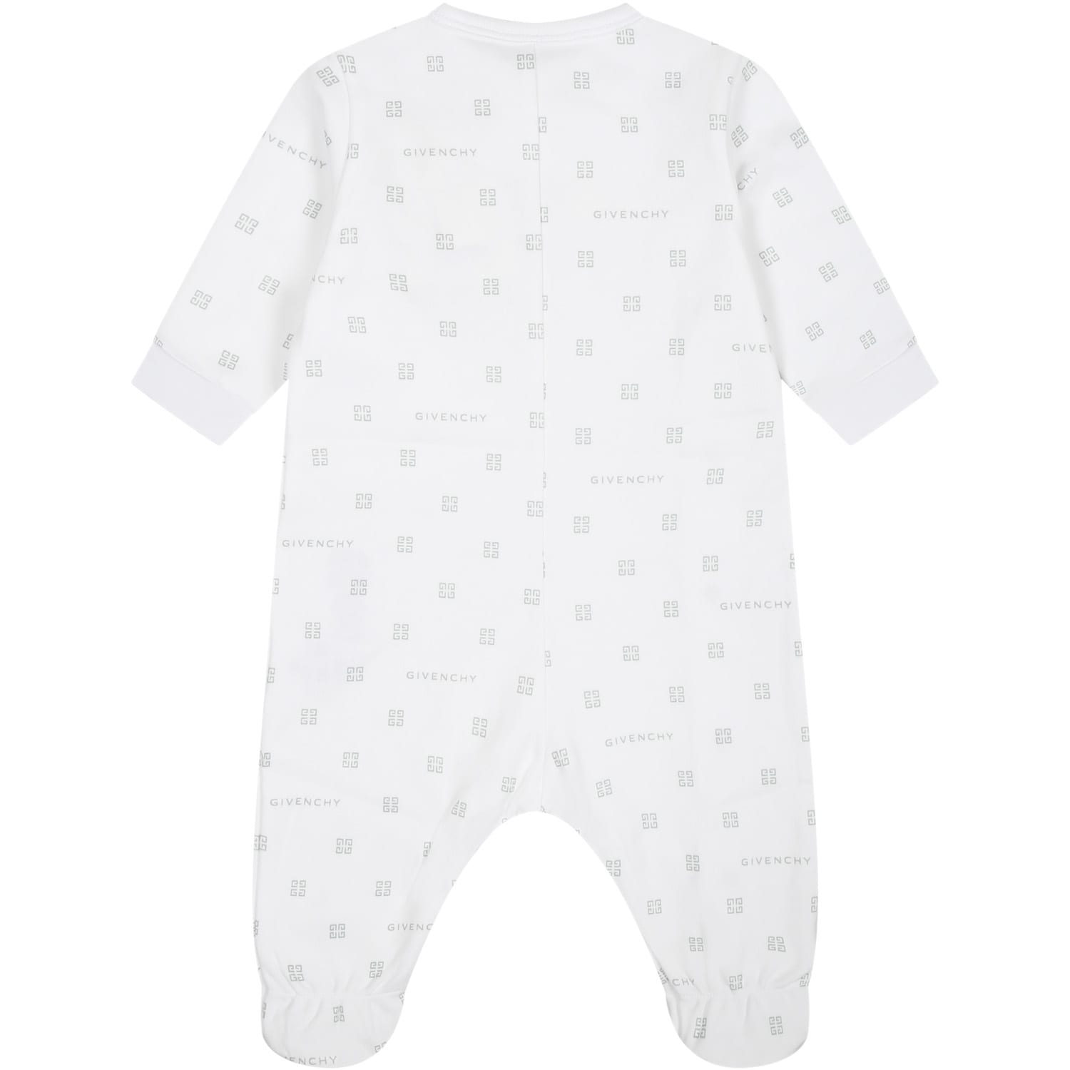 Shop Givenchy White Onesie For Babies With Logo