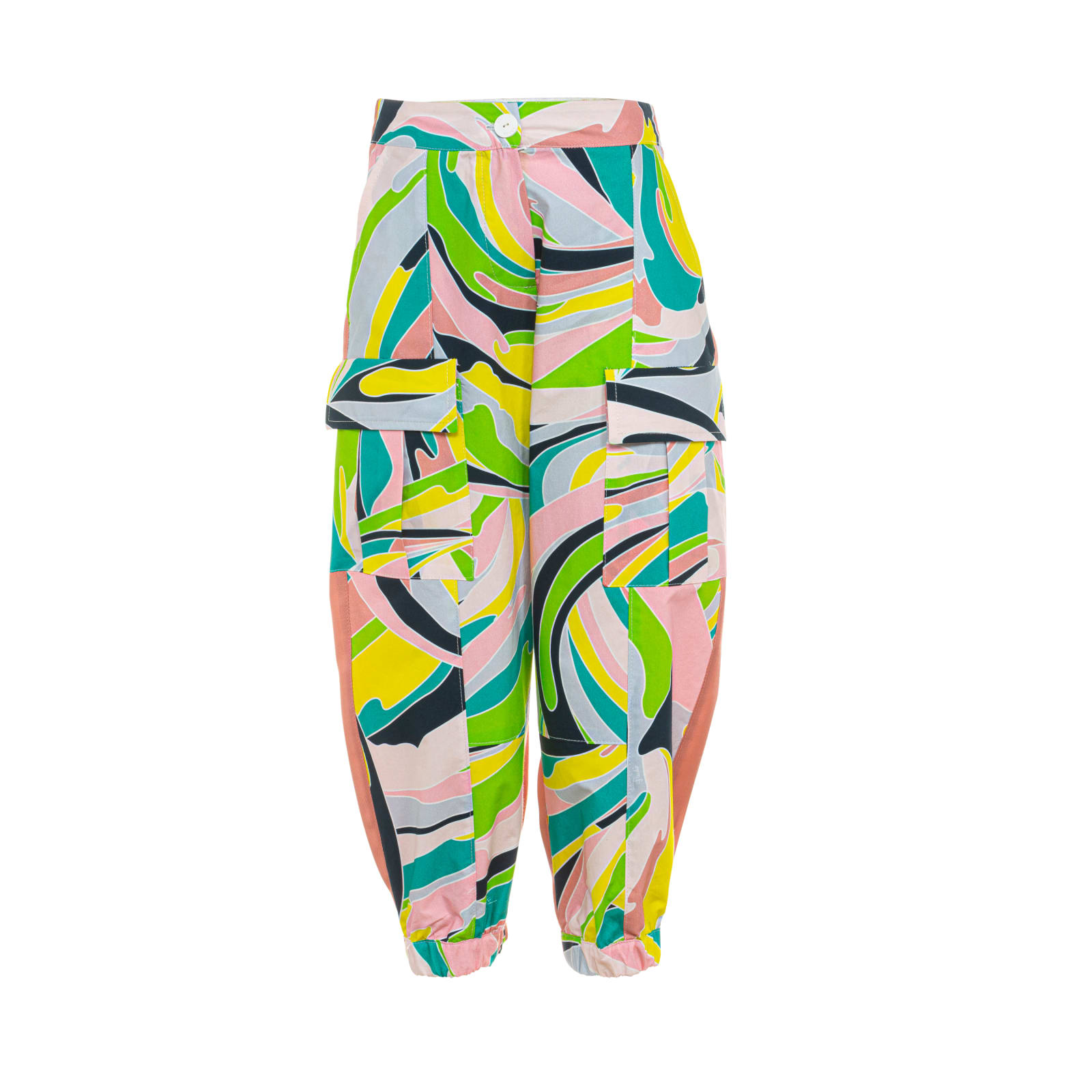 Emilio Pucci Kids Pink Cargo Pants With Multicolor Print