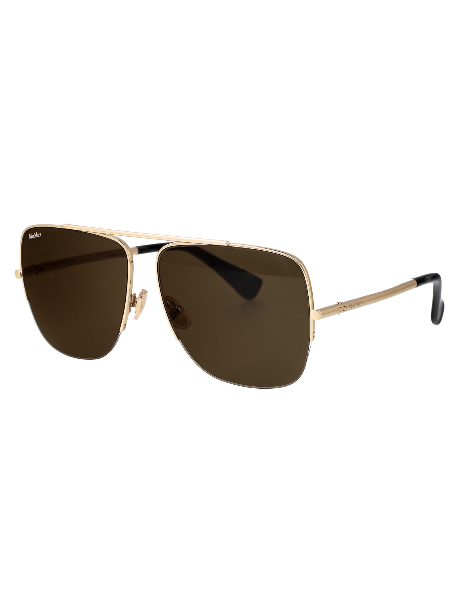 Shop Max Mara Mm0121/s Sunglasses In Gold Black