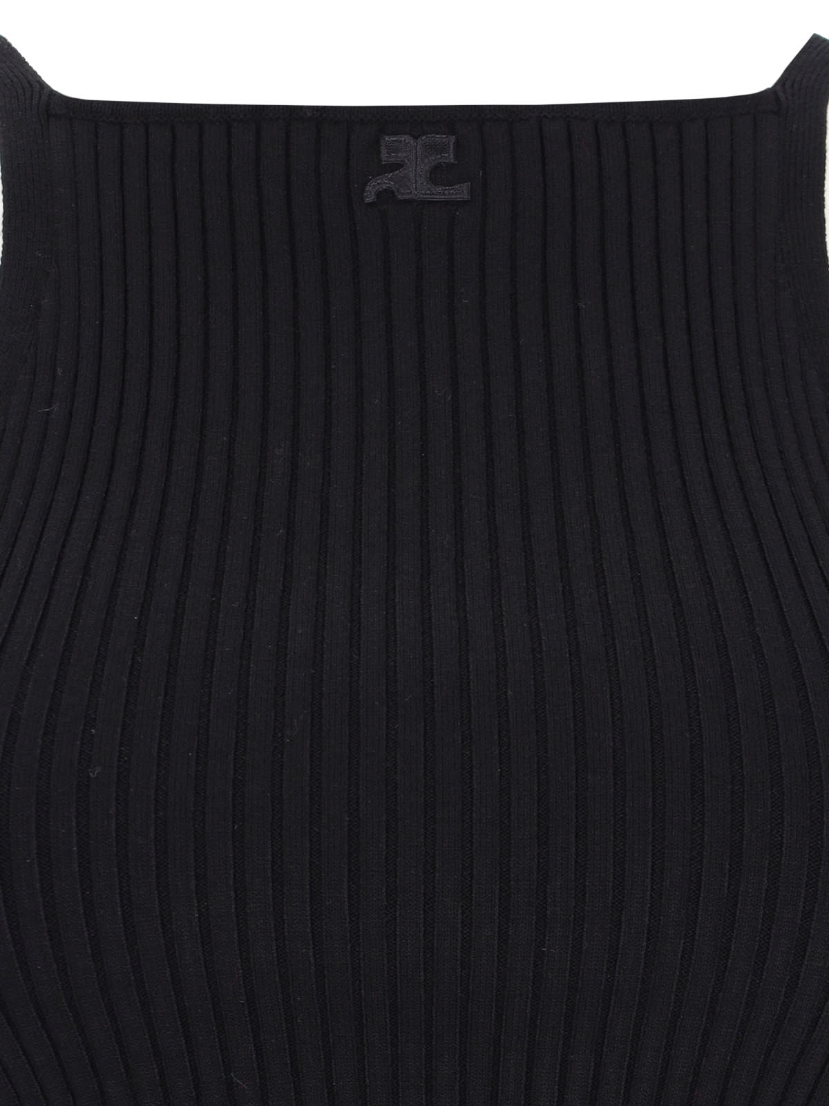 Shop Courrèges Knit Top In Black