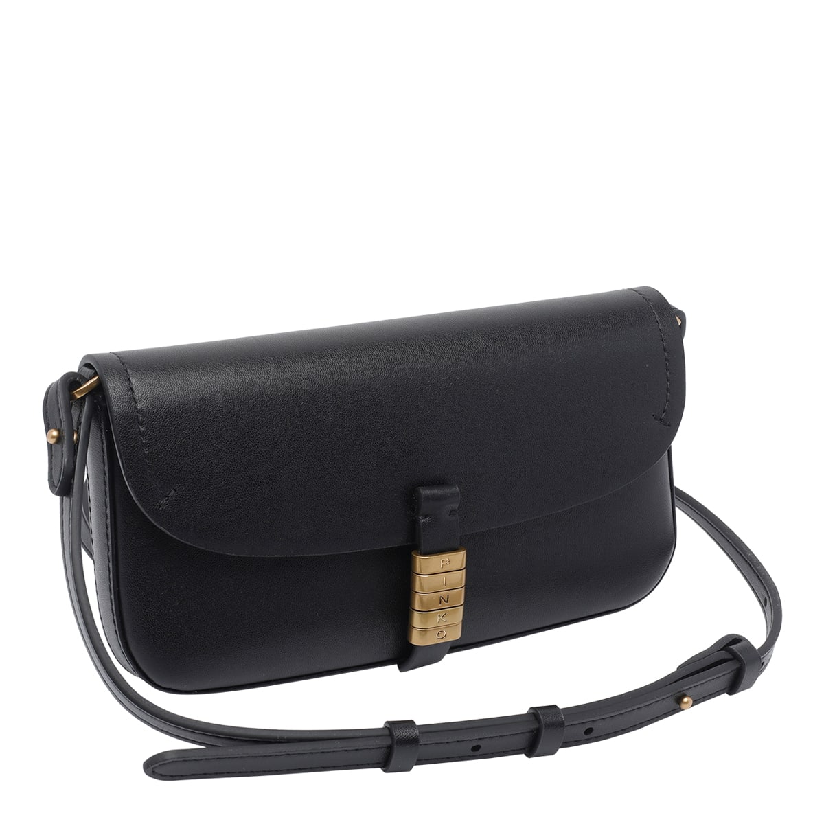 Pinko Mini Leather Crossbody Bag In Black