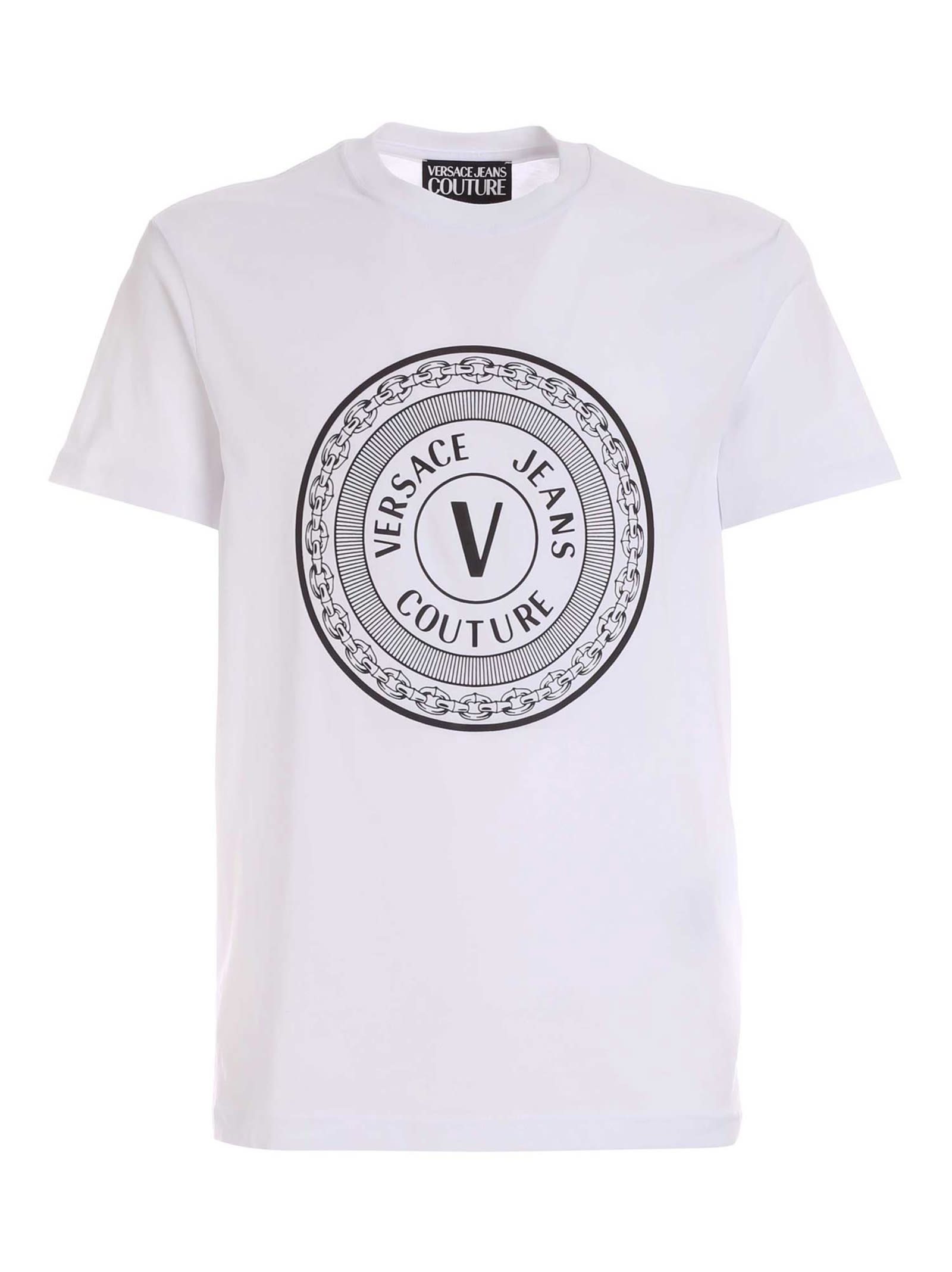 Versace Jeans Couture V-emblem T-shirt In White