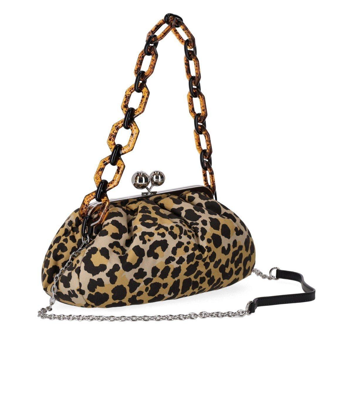 Shop Weekend Max Mara Leopard Printed Medium Clutch Bag