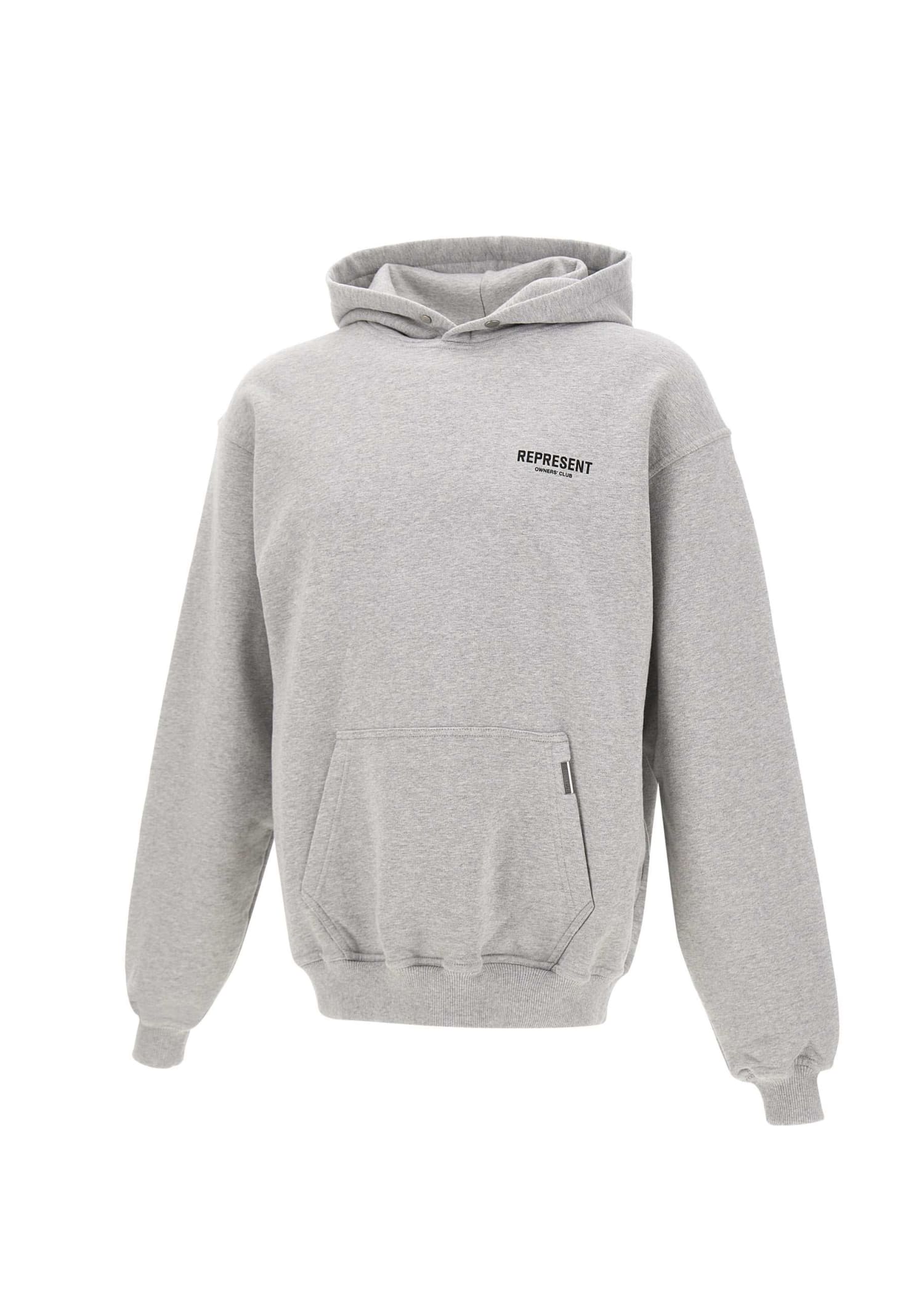 Shop Represent Owners Club Cotton Sweatshirt In Grey
