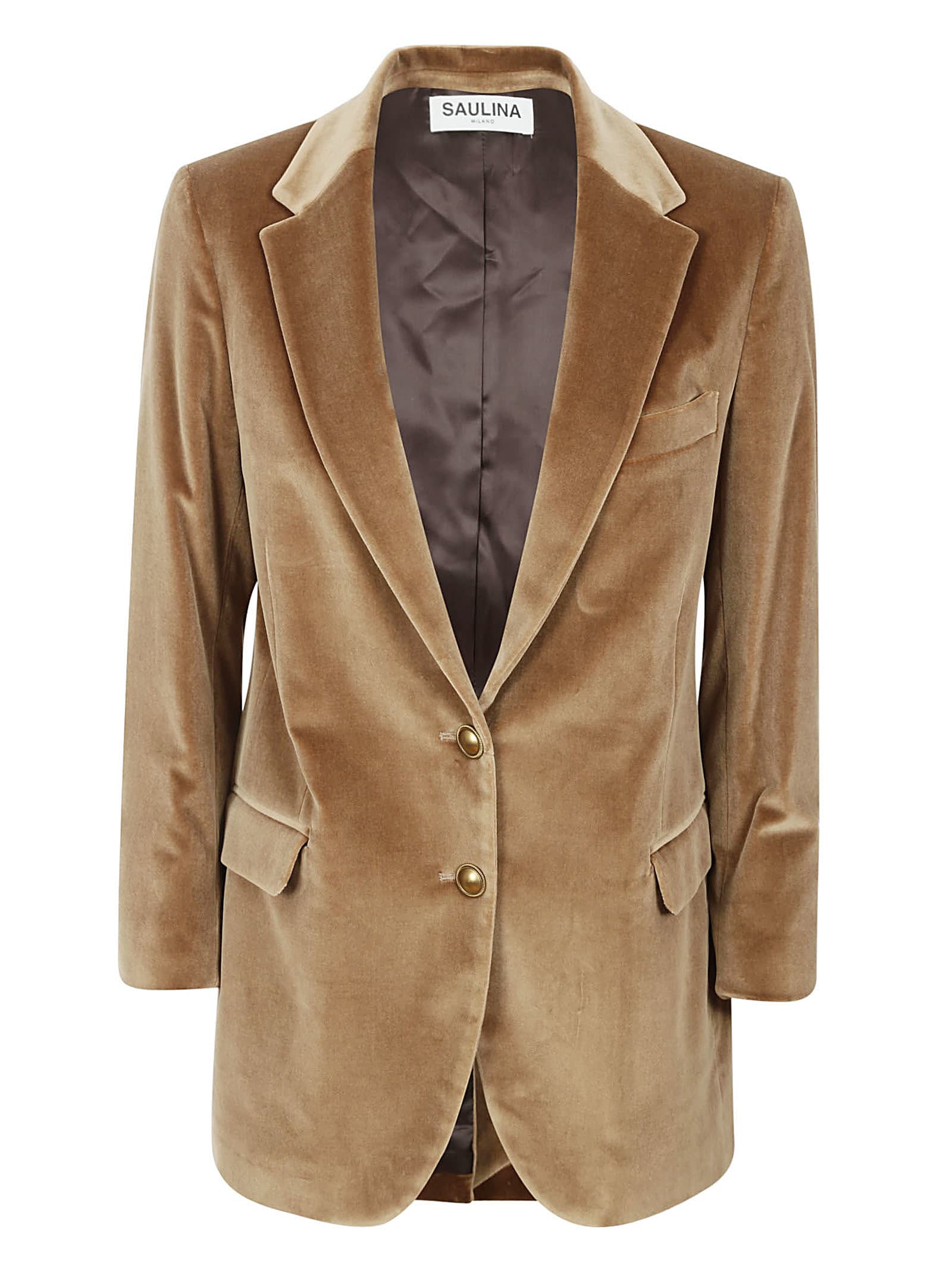 Saulina Milano Jacket Velvet In Camel