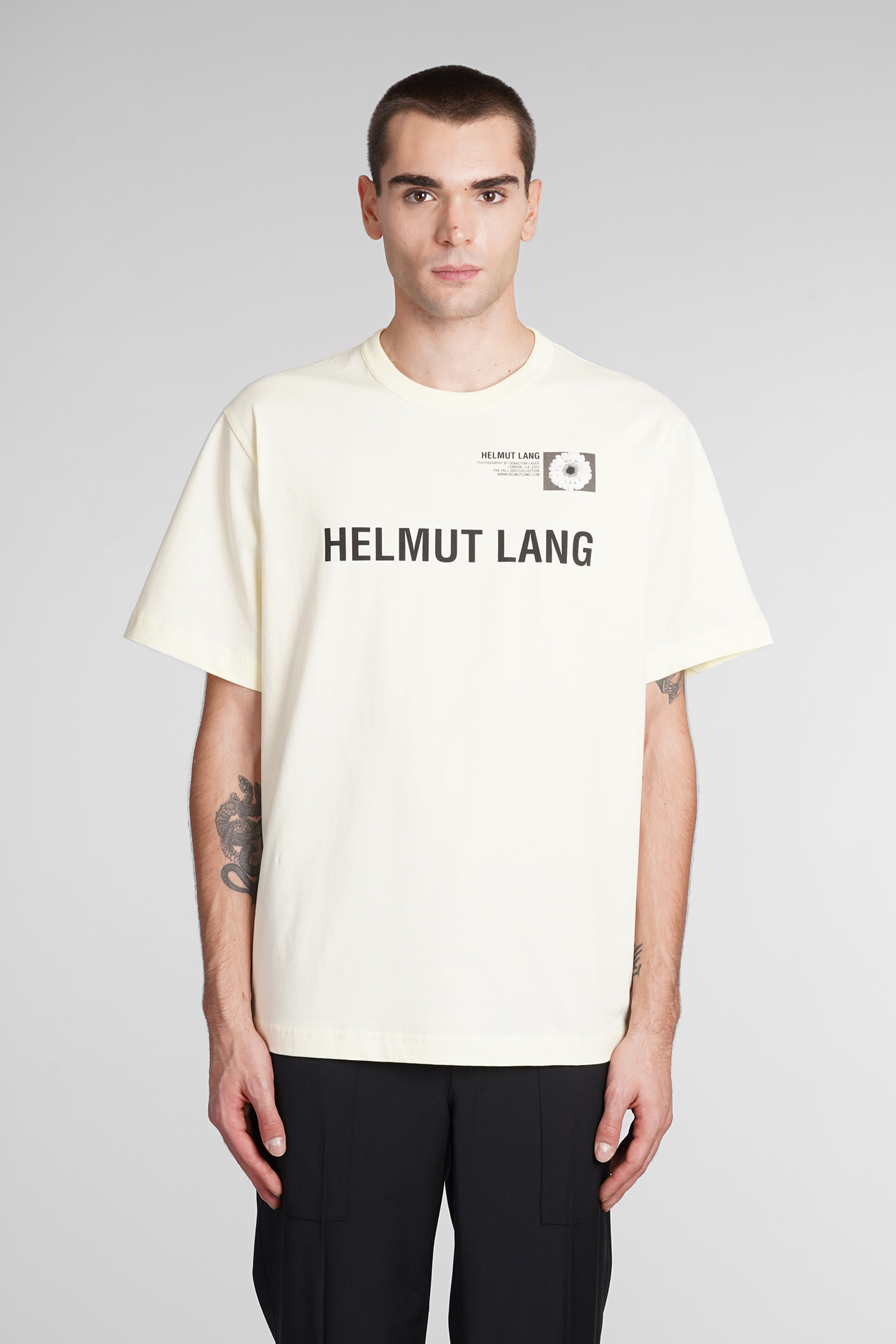 Helmut Lang T-shirt In Yellow Cotton