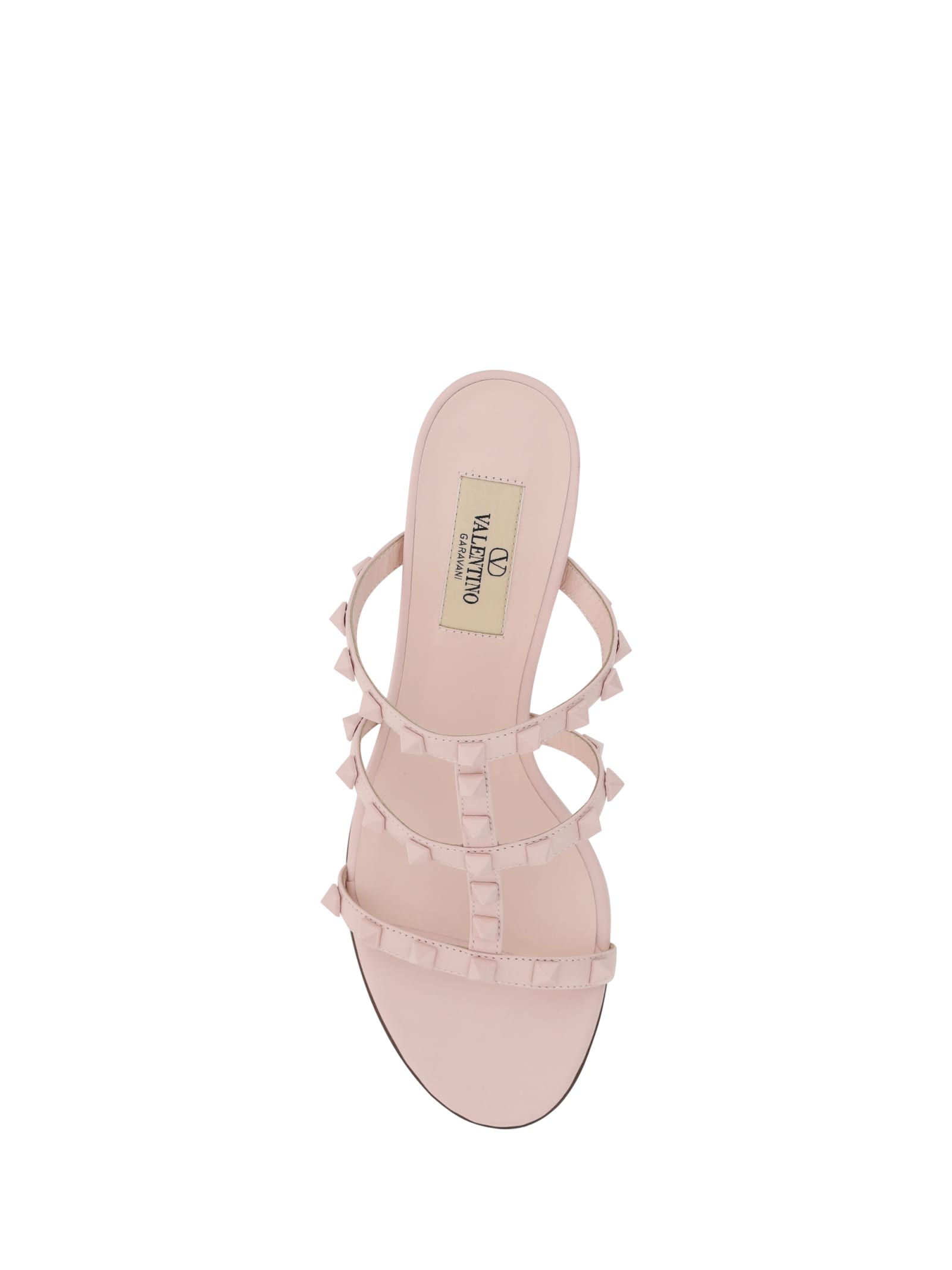Shop Valentino Rockstud Sandals In Pink