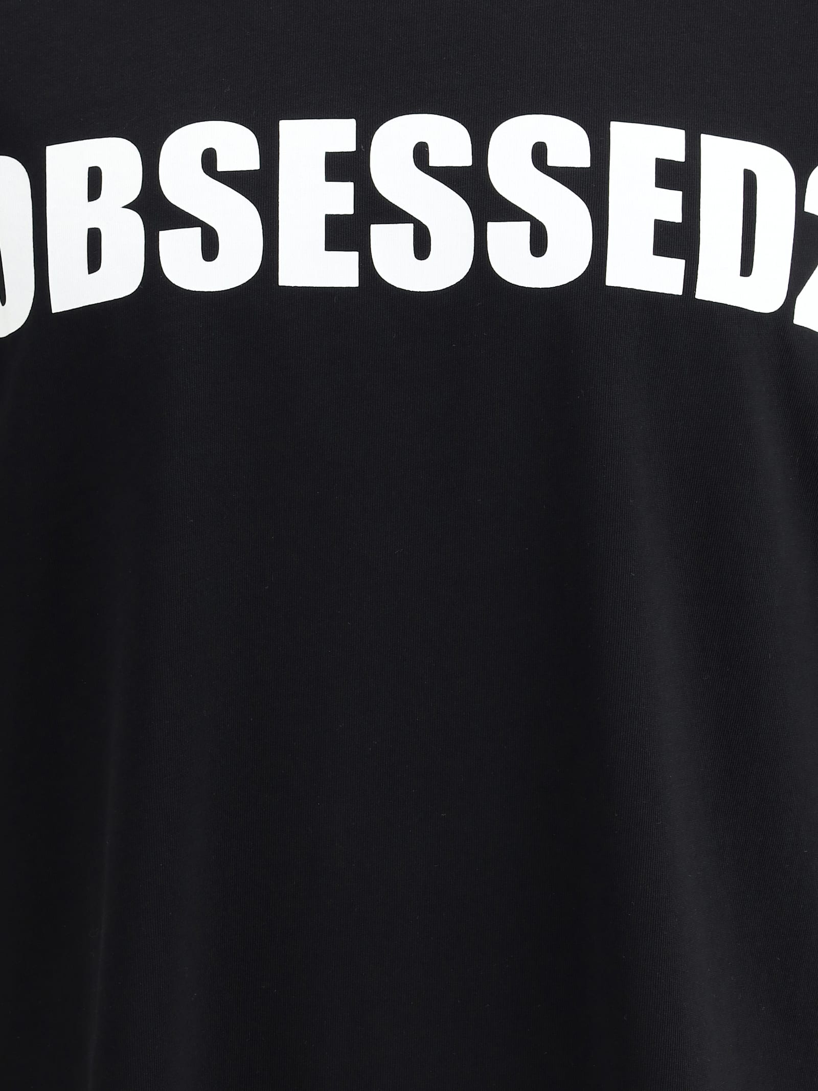 Dsquared2 Black Crewneck T-shirt With Maxi Logo Lettering On The Front In Black