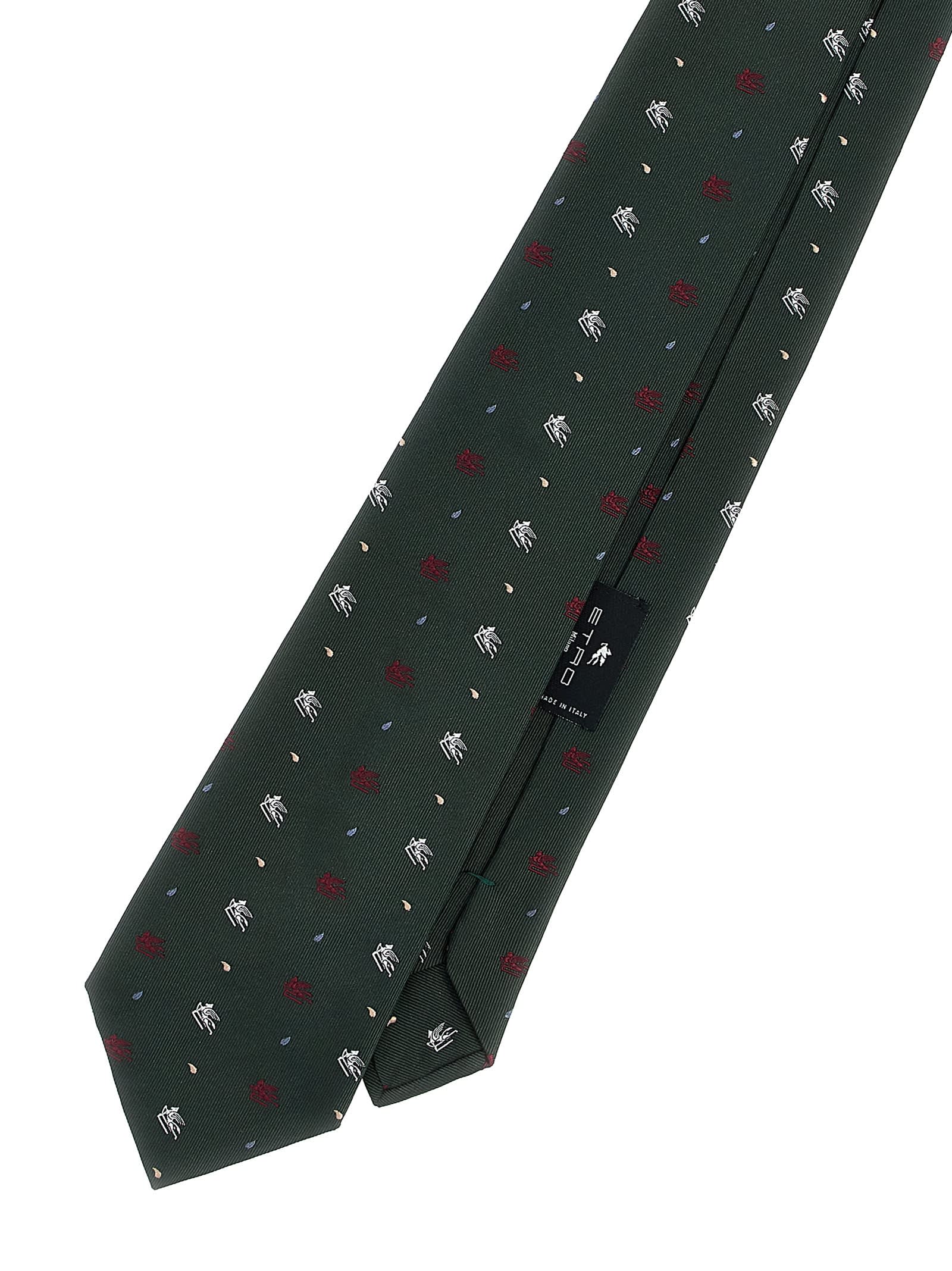 Shop Etro Pegaso Tie In Green