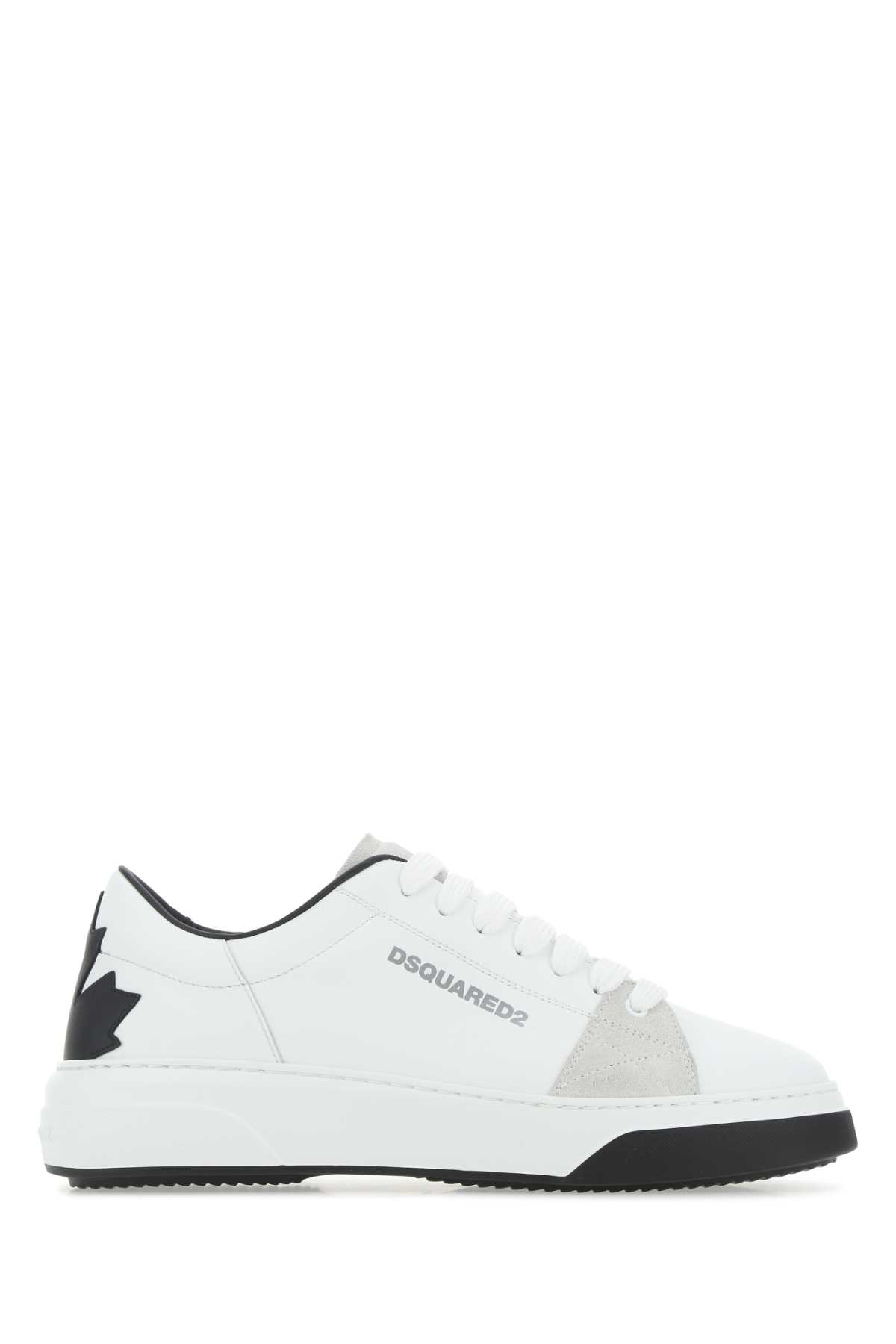 DSQUARED2 TWO-TONE LEATHER BUMPER SNEAKERS