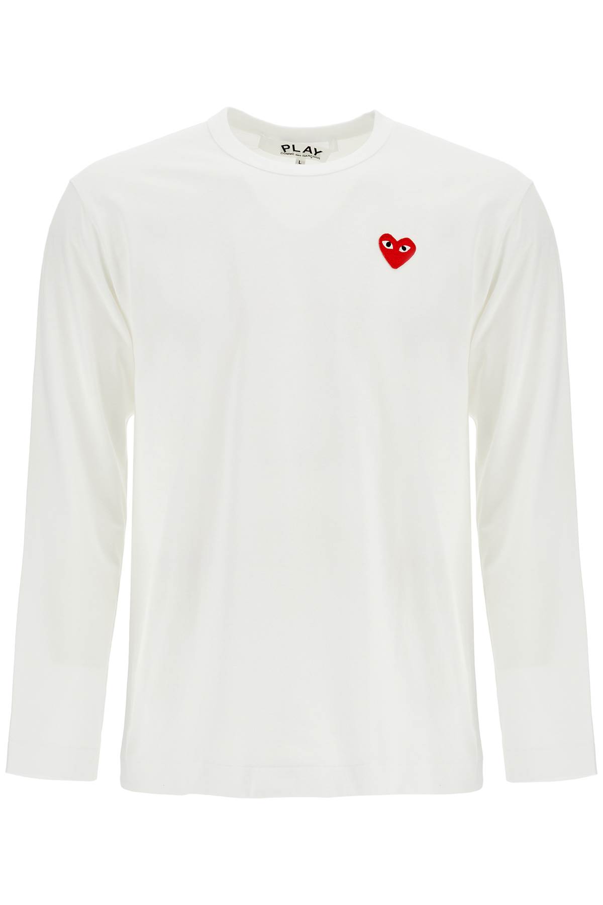 Comme des Garçons Play T-shirt Unisex In Cotone Bianco Con Logo Cuore Rosso