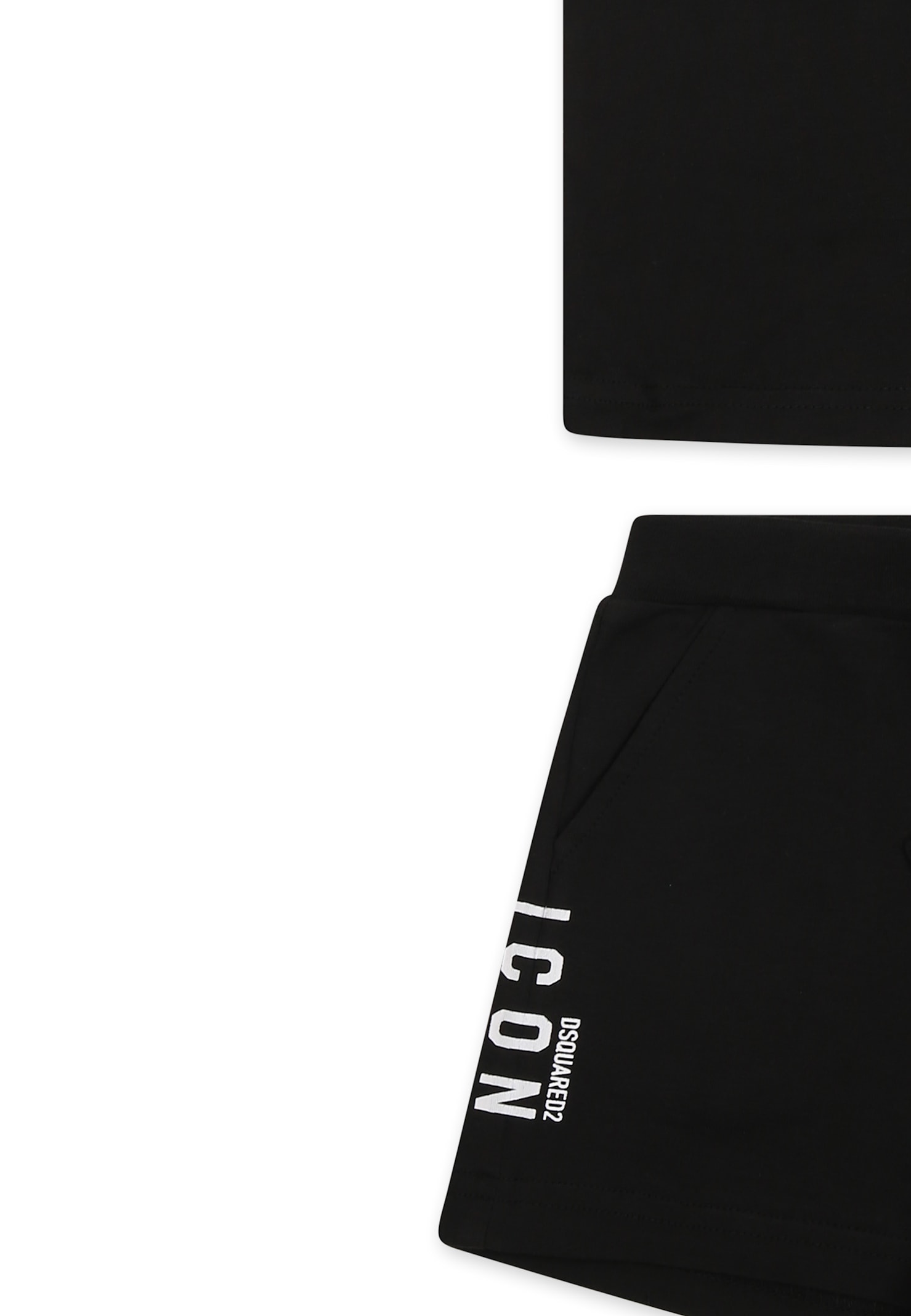 Dsquared2 Black Set For Baby Boy With White Logo In Black