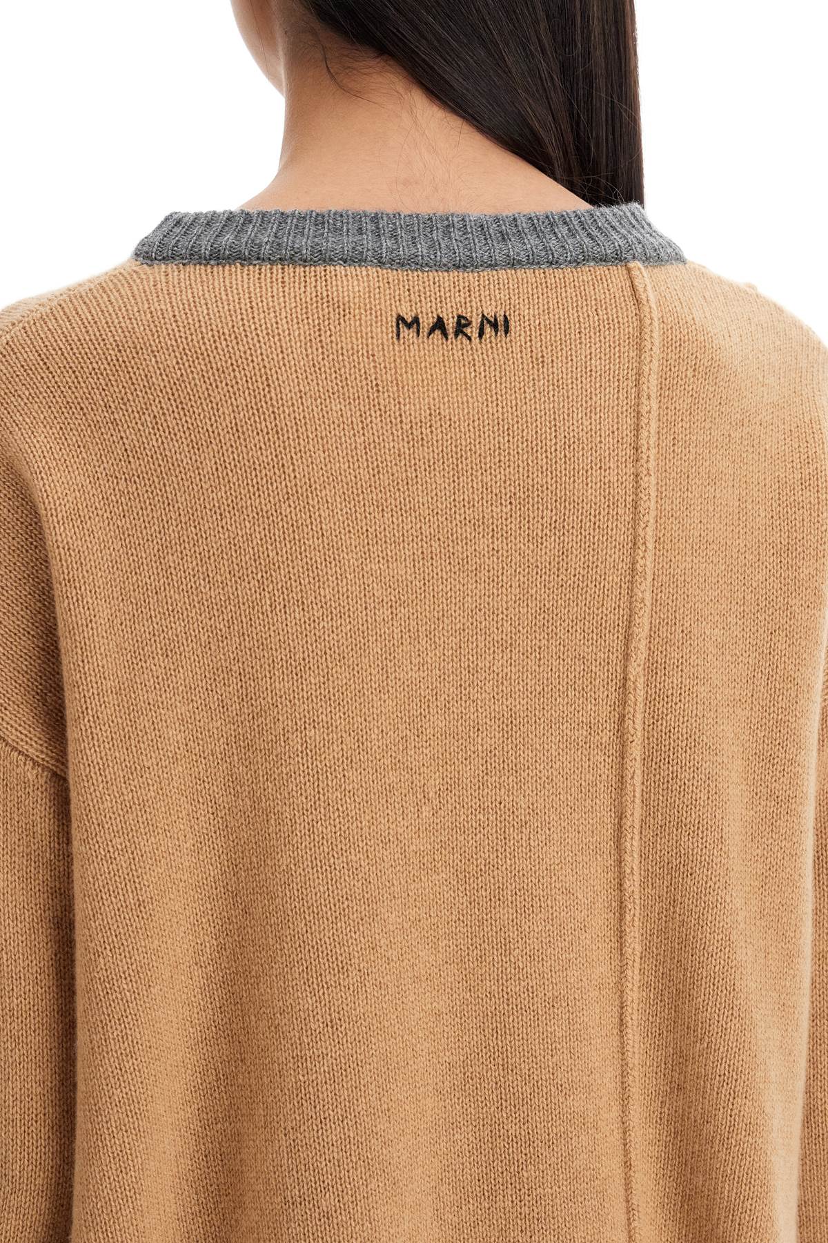 Shop Marni Cashmere Boxy Pullover In Beige