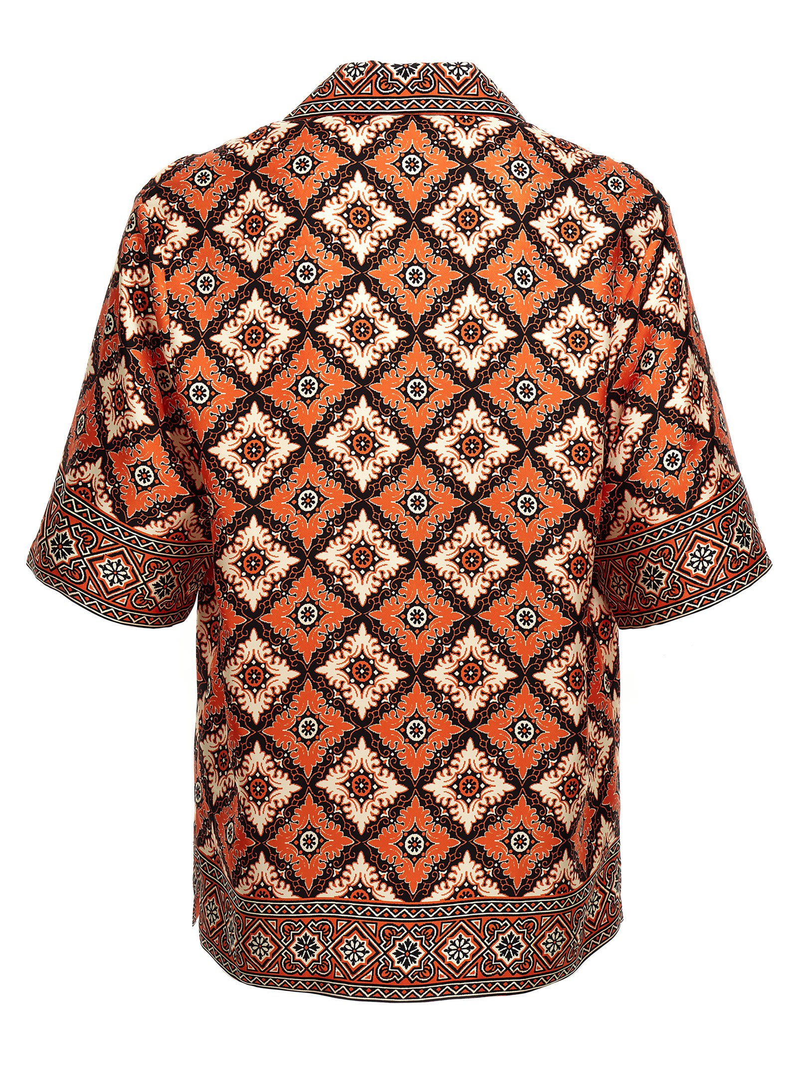 Shop Etro Medaglioni Bowling Shirt In Orange
