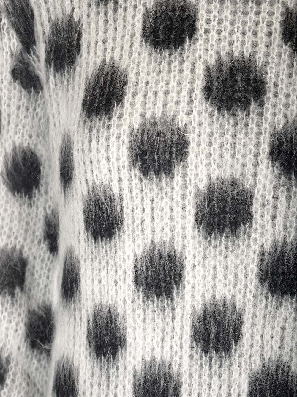 Shop Marni Brushed Mohair Sweater In White/black
