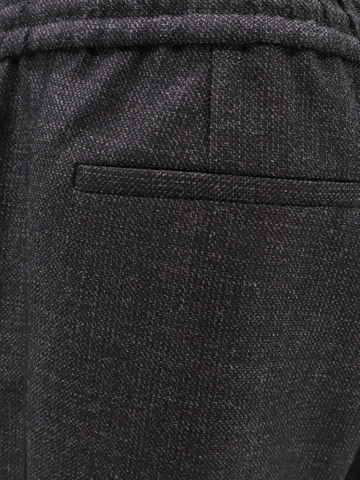 Valentino Men Virgin Wool Trouser With Fold At The Bottom In Grey