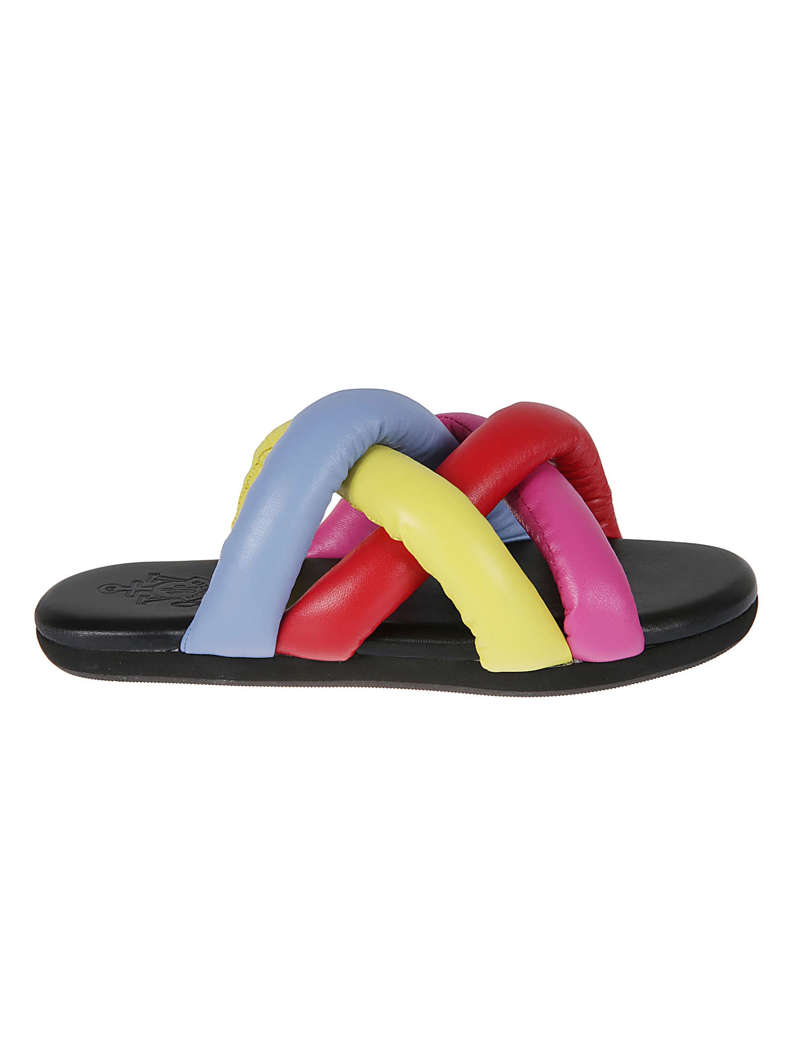 Shop Moncler Genius Braided Sliders In Multicolour