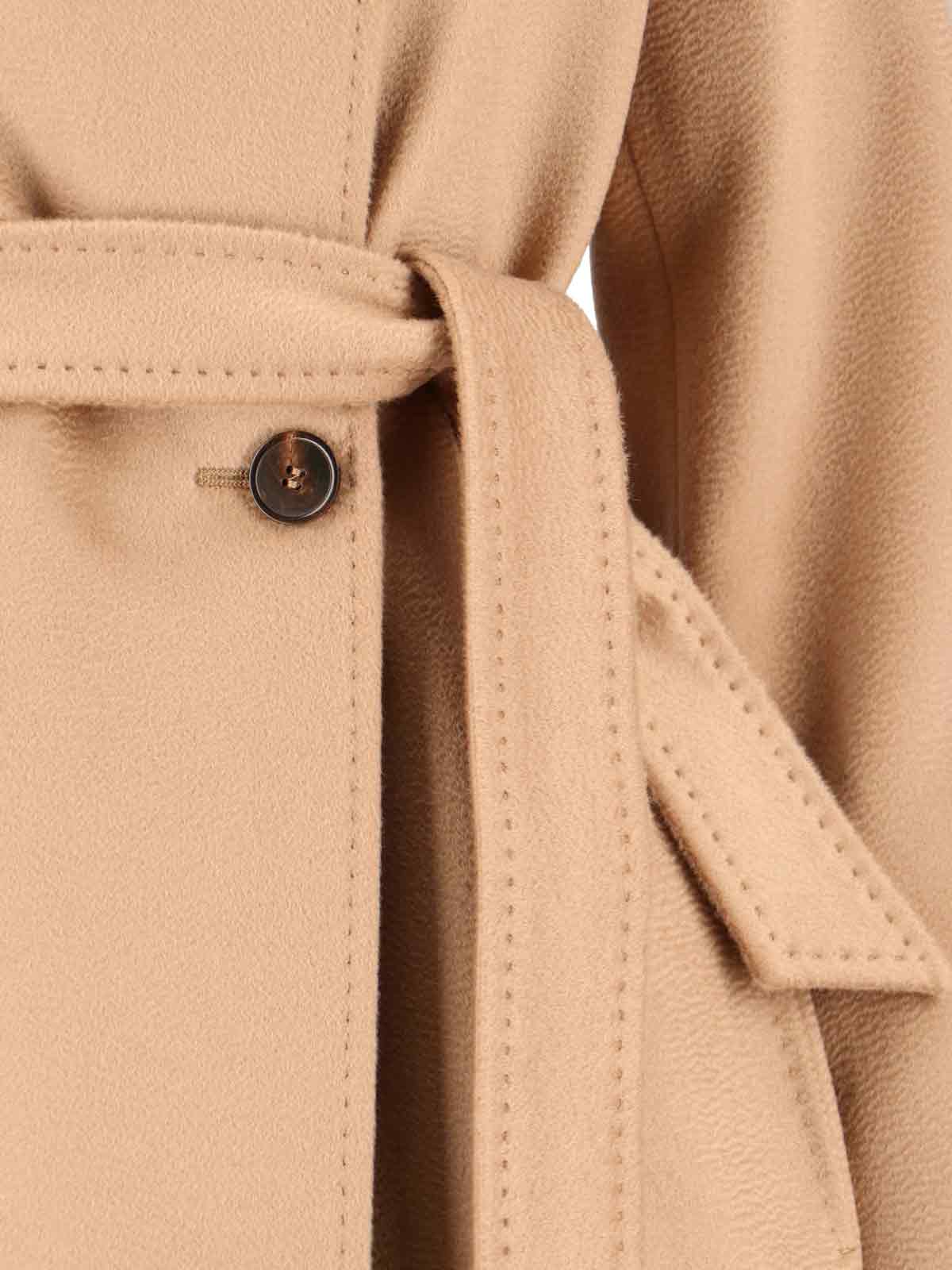 Max Mara Long Length Belted Waist Jacket In Brown