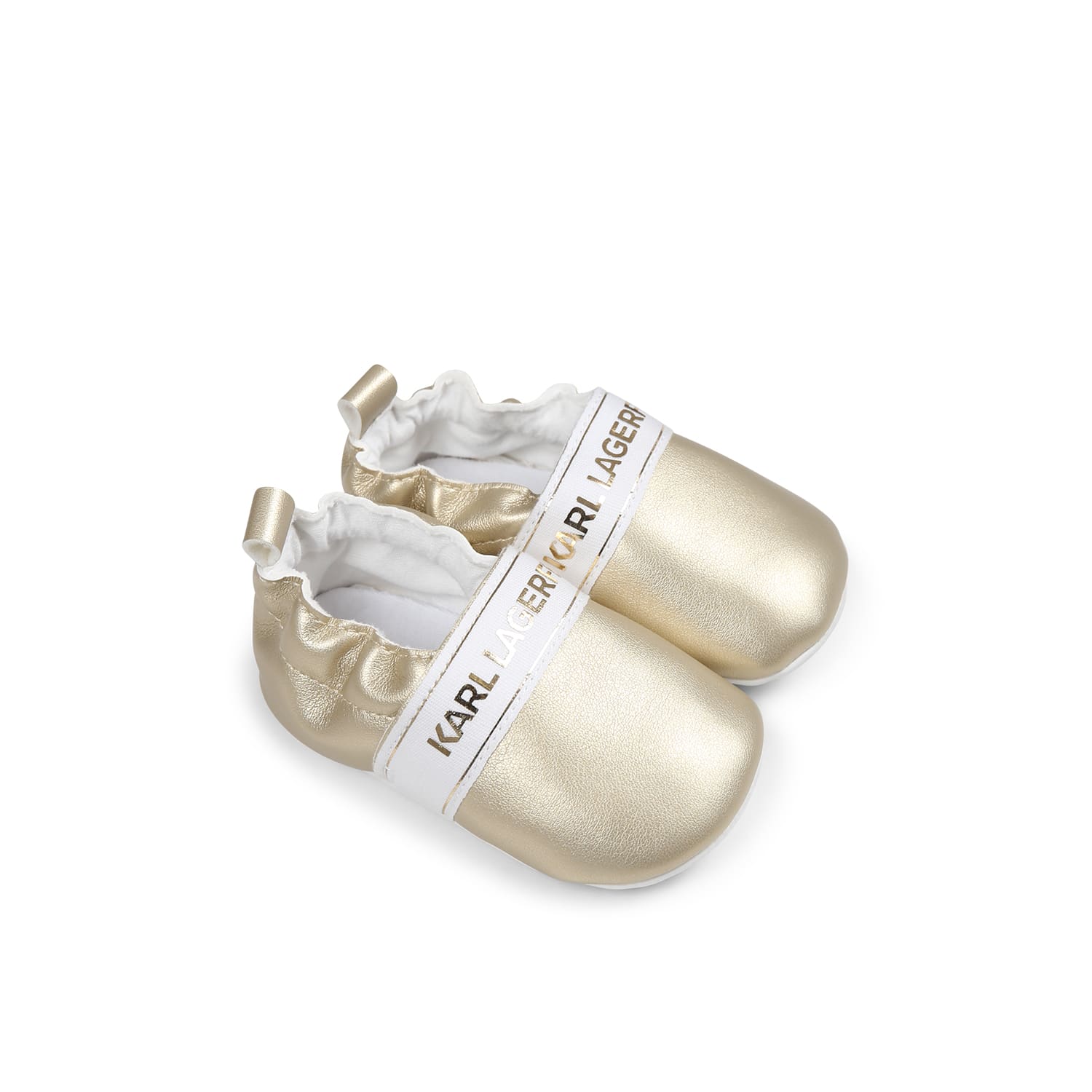 Karl Lagerfeld Gold Slip On For Babykids With Logo