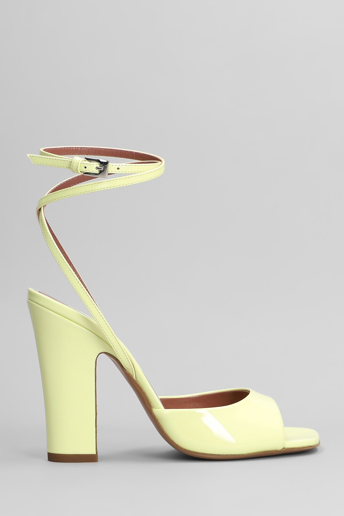 Lara Sandal 100 Sandals In Yellow Patent Leather