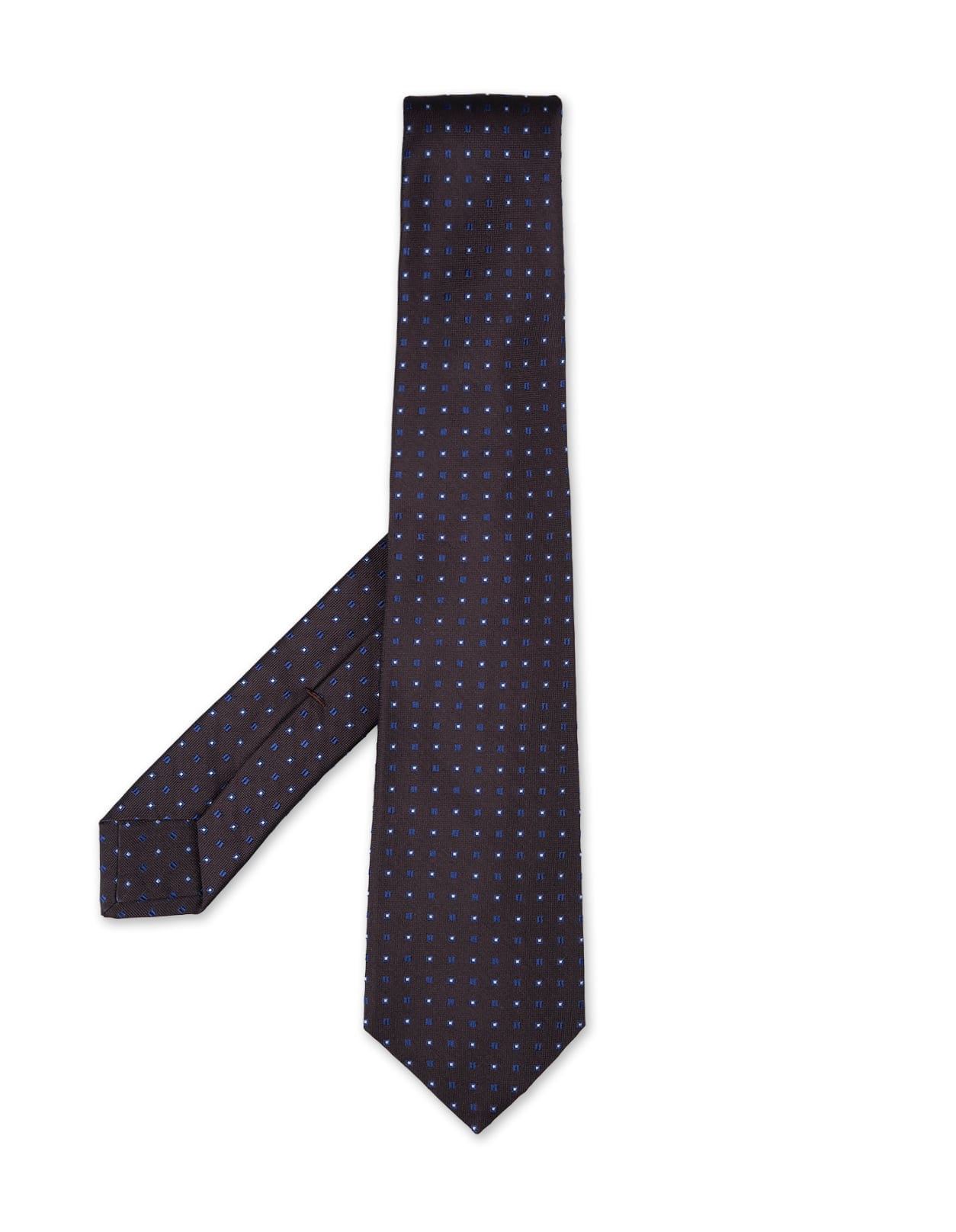 Dark Blue Tie With Micro Square Pattern