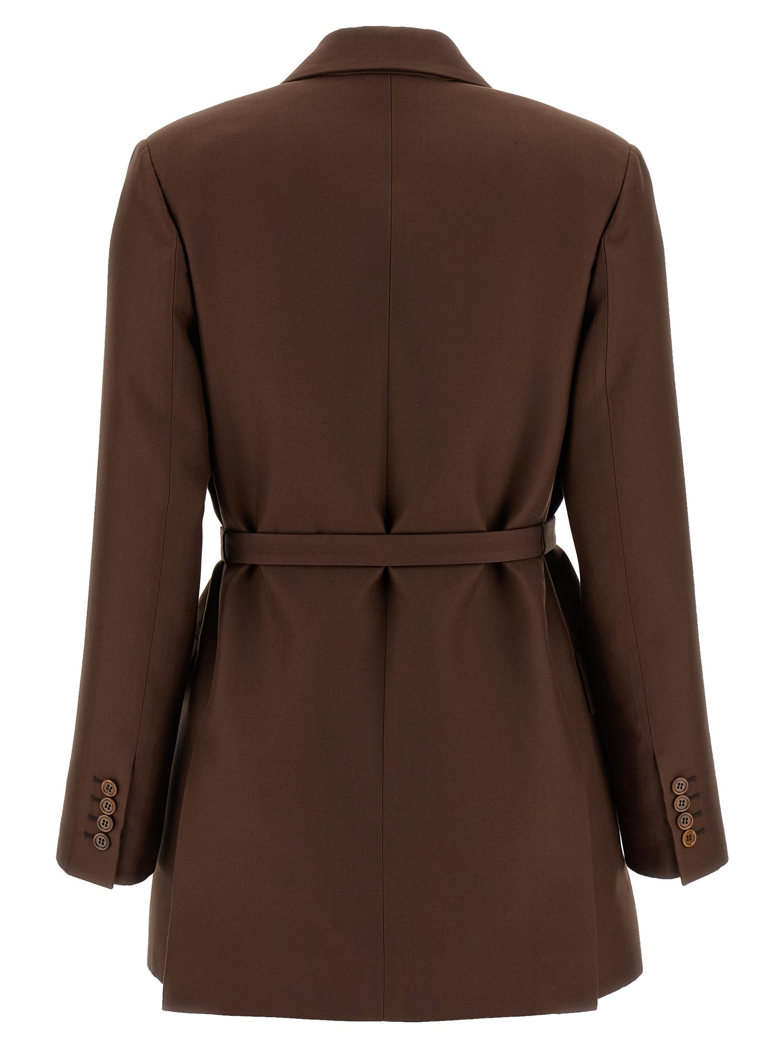 Brioni Prisca Double-breasted Blazer In Brown