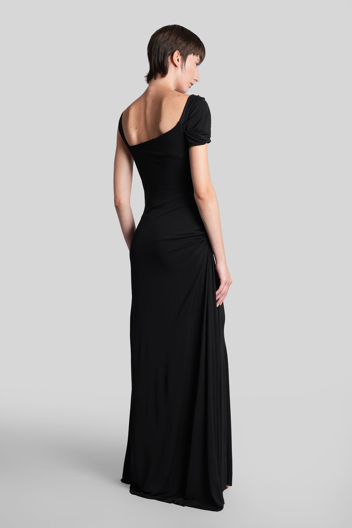 Christopher Esber Long Dress In Black Viscose In Black