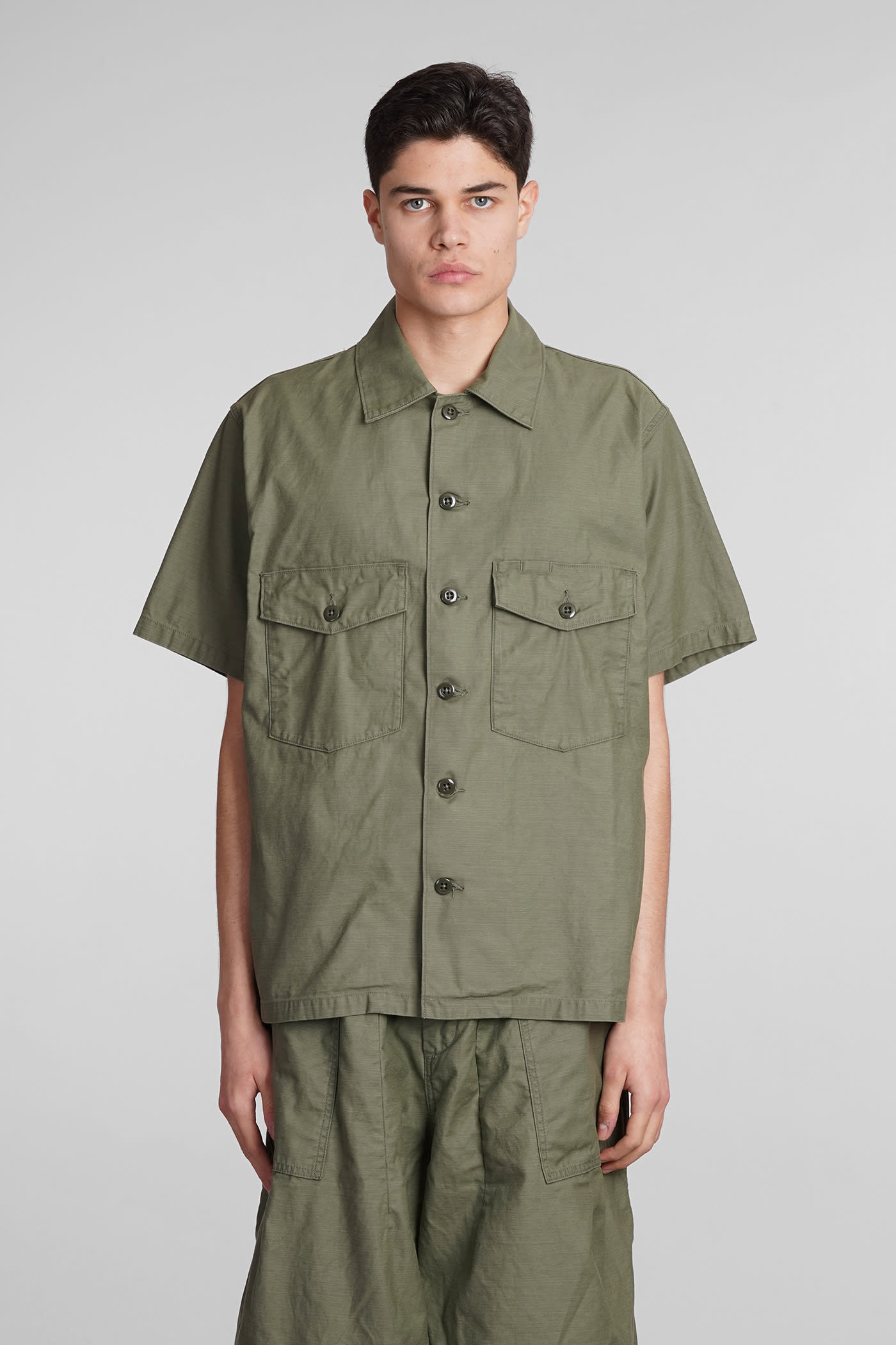 Shop Needles Shirt In Green Cotton