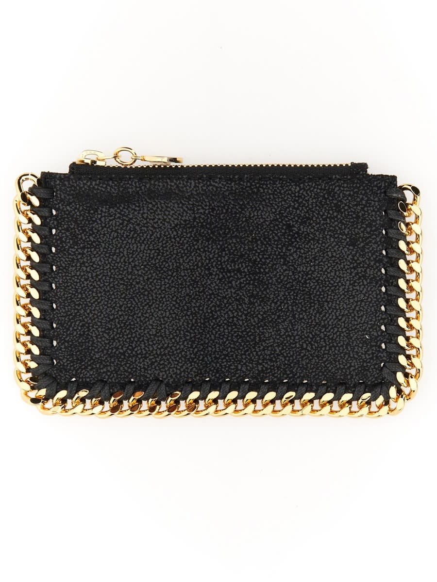 Shop Stella Mccartney Falabella Card Holder In Black