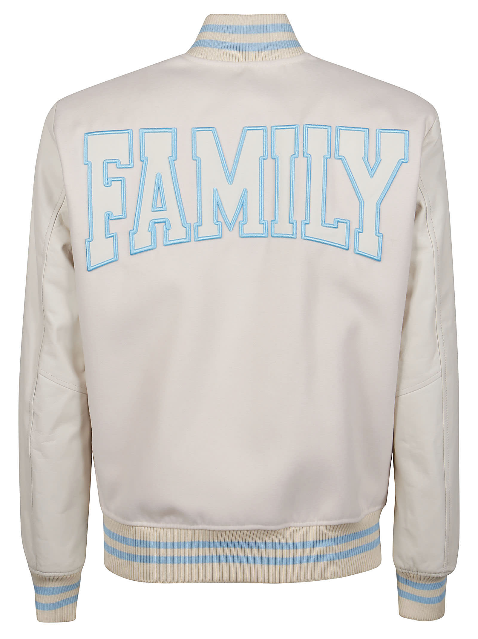 Shop Family First Milano Varsity Jacket In White