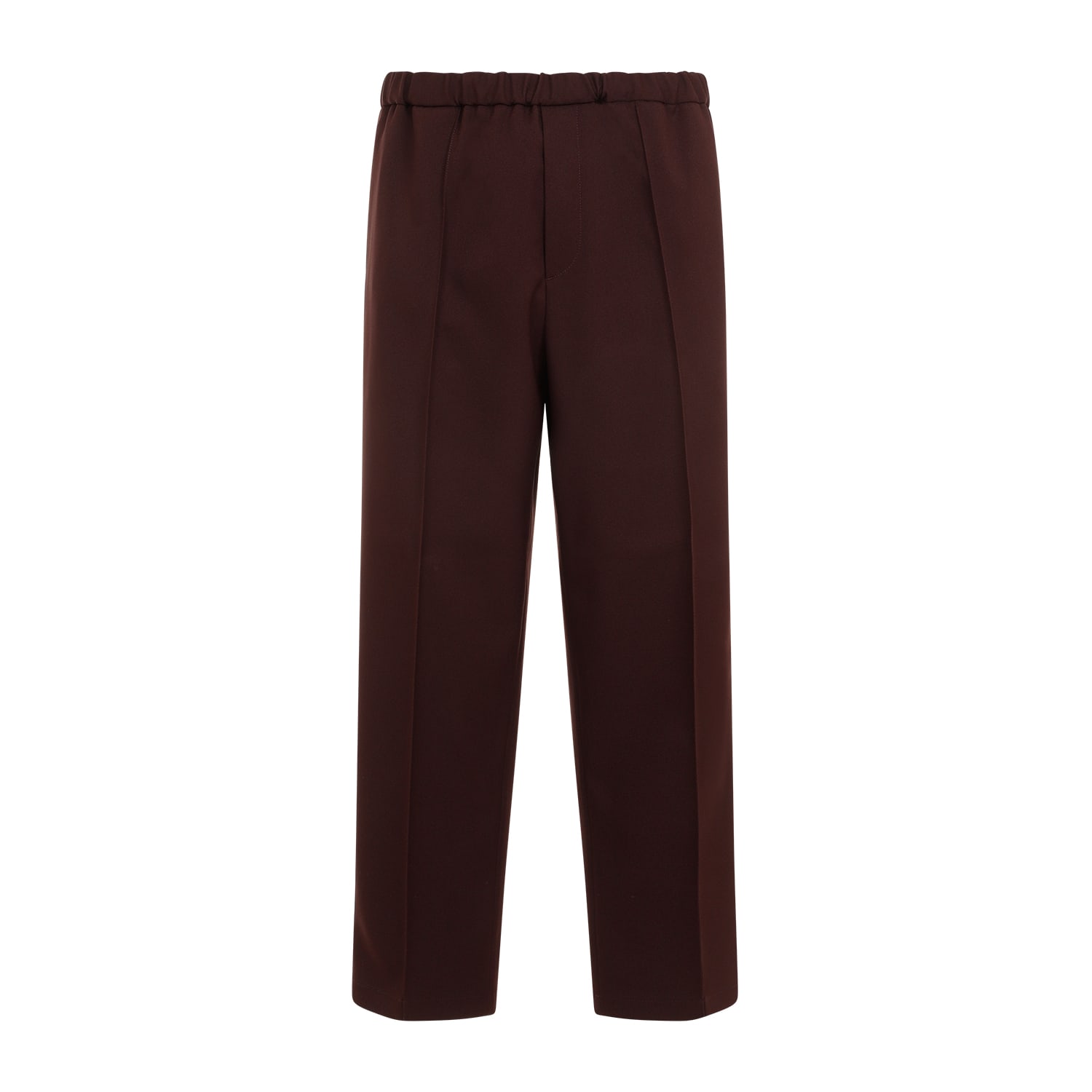 Jil Sander Polyester Trousers With Flap Pockets And Front Creases In Brown
