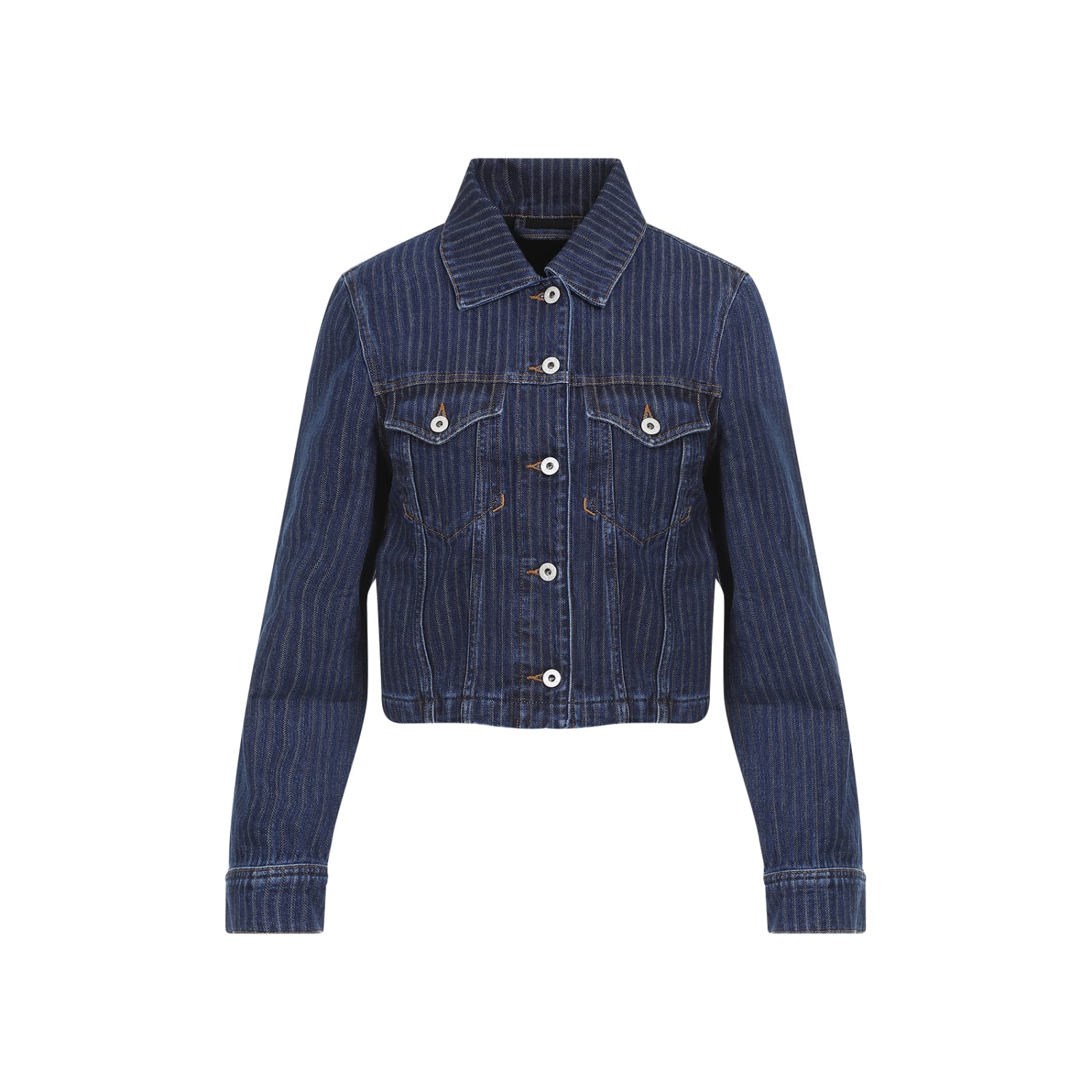 Shop Kenzo Trucker Jacket In Dd Dark Stone Blue