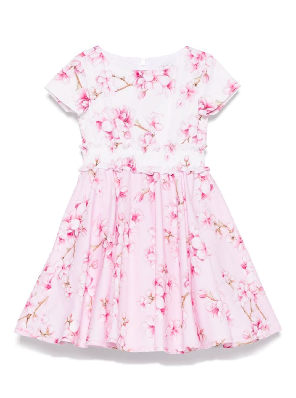 Monnalisa Printed Cotton Dress In Pink