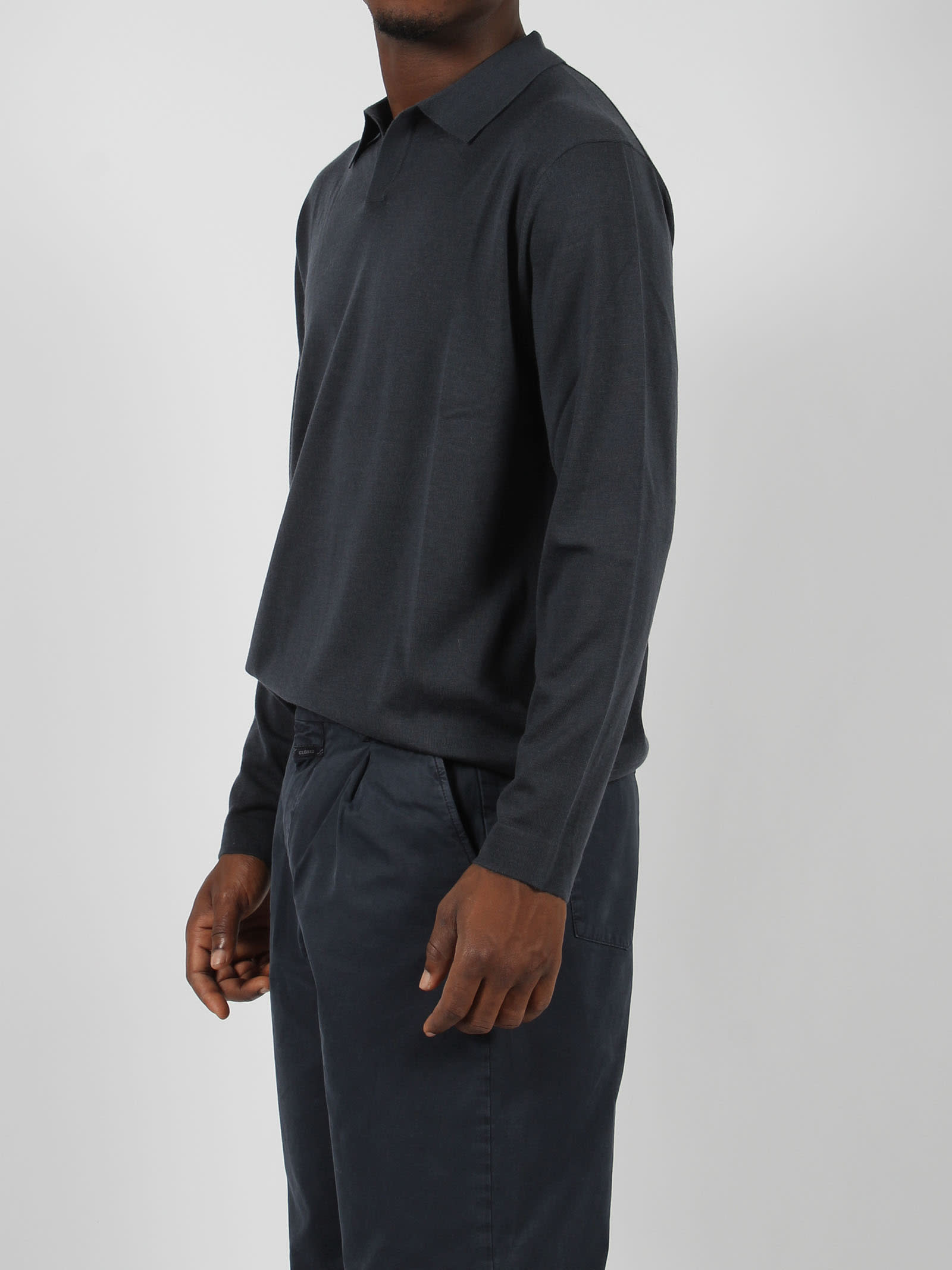 Shop Closed V-neck Polo In Dark Blue