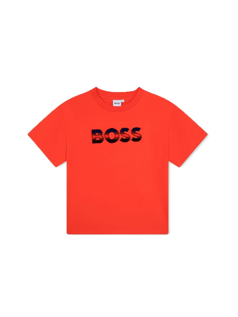 Shop Hugo Boss Multicolor Logo T-shirt In Red