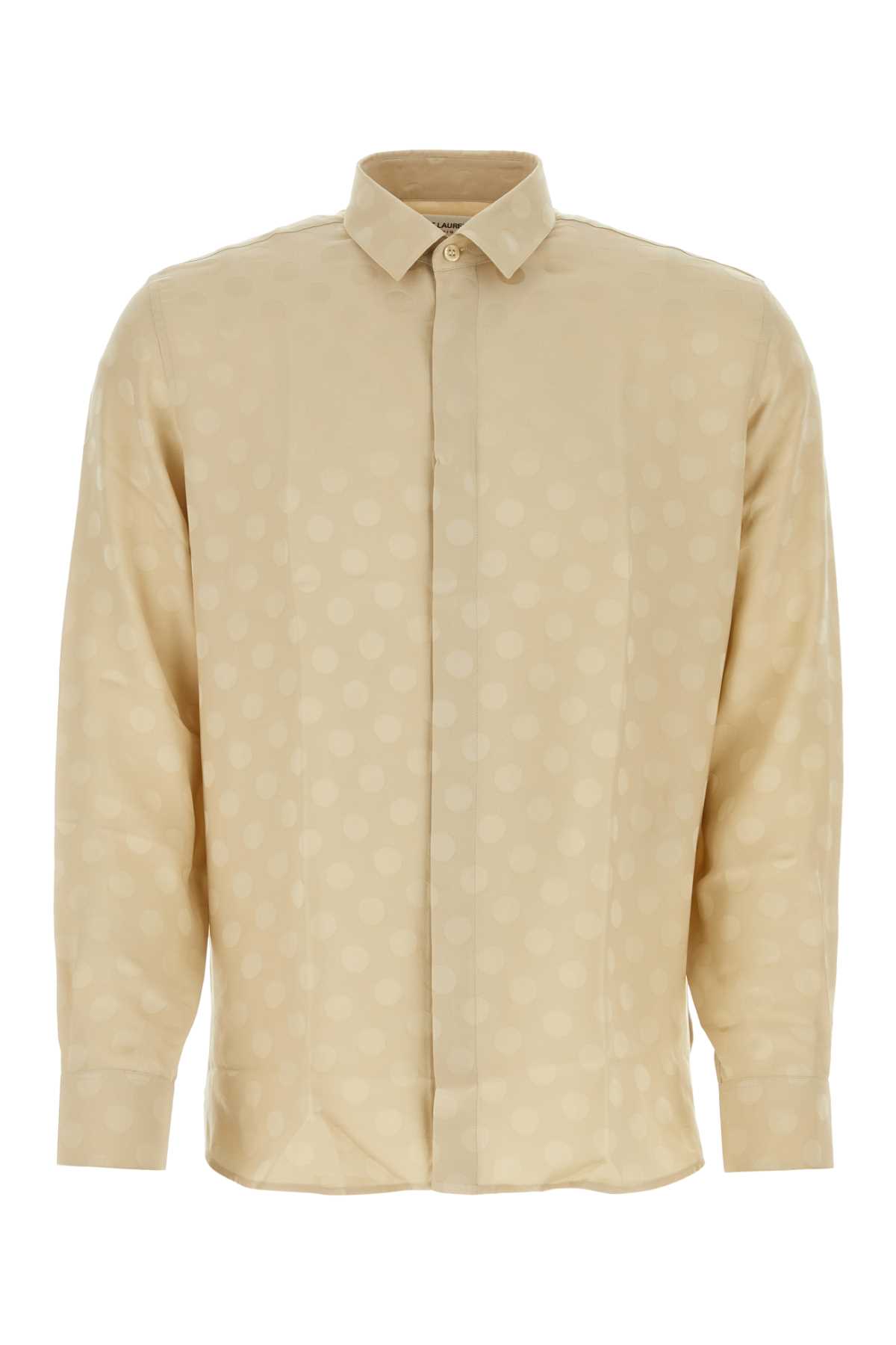 Shop Saint Laurent Beige Silk Shirt In Creme