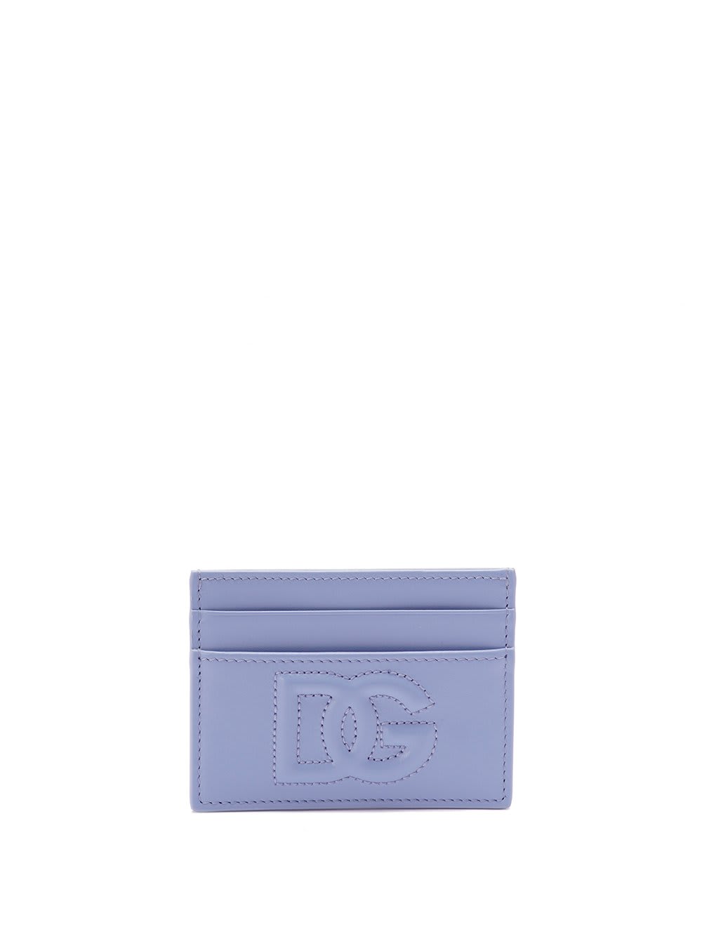 Shop Dolce & Gabbana Logo-embossed Cardholder In Celeste