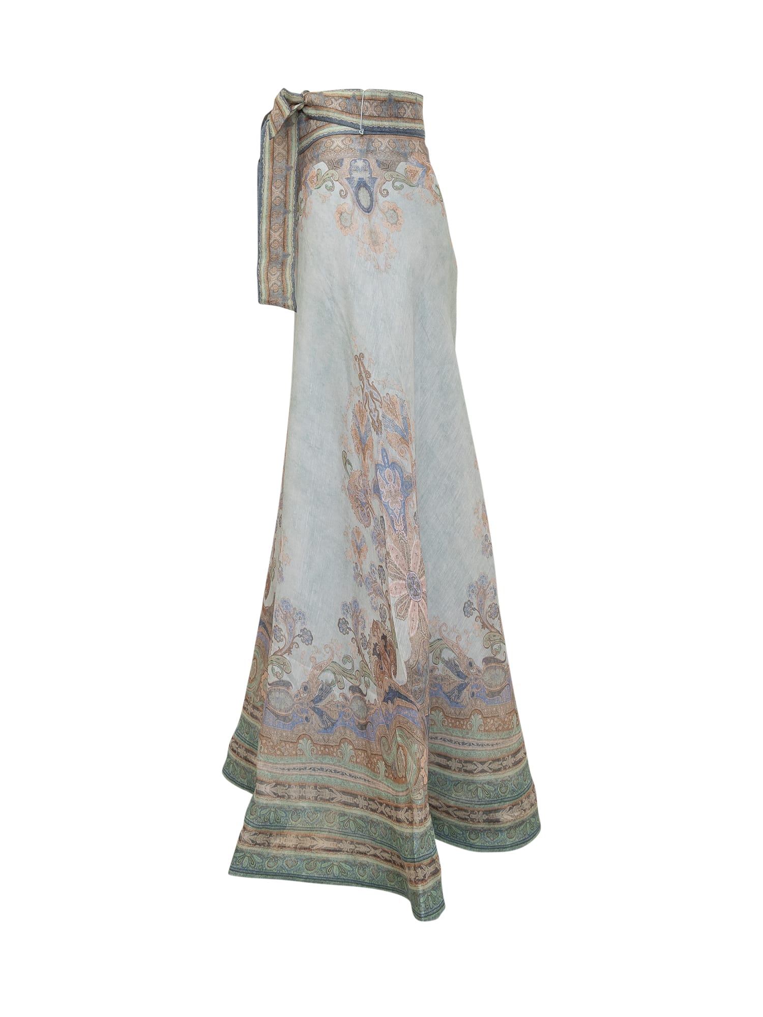 Shop Zimmermann Skirt In Blue Paisley