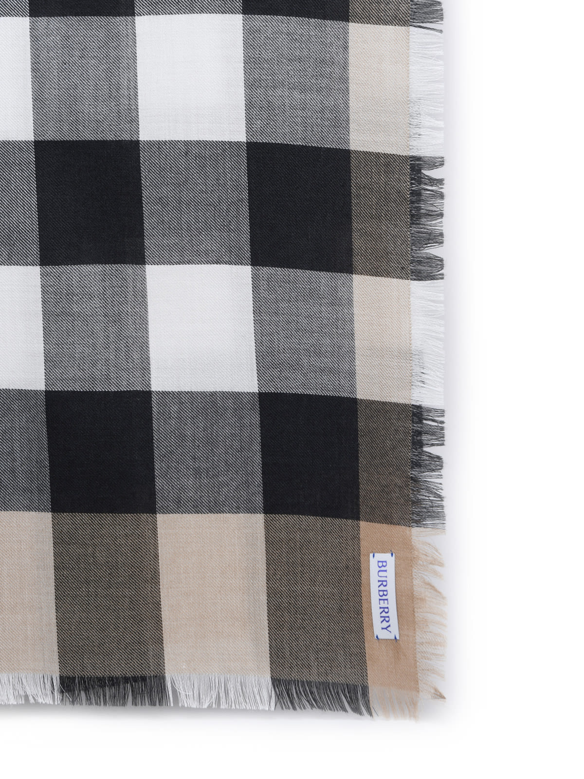 Shop Burberry Beige Cashmere Blend Scarf In A7026